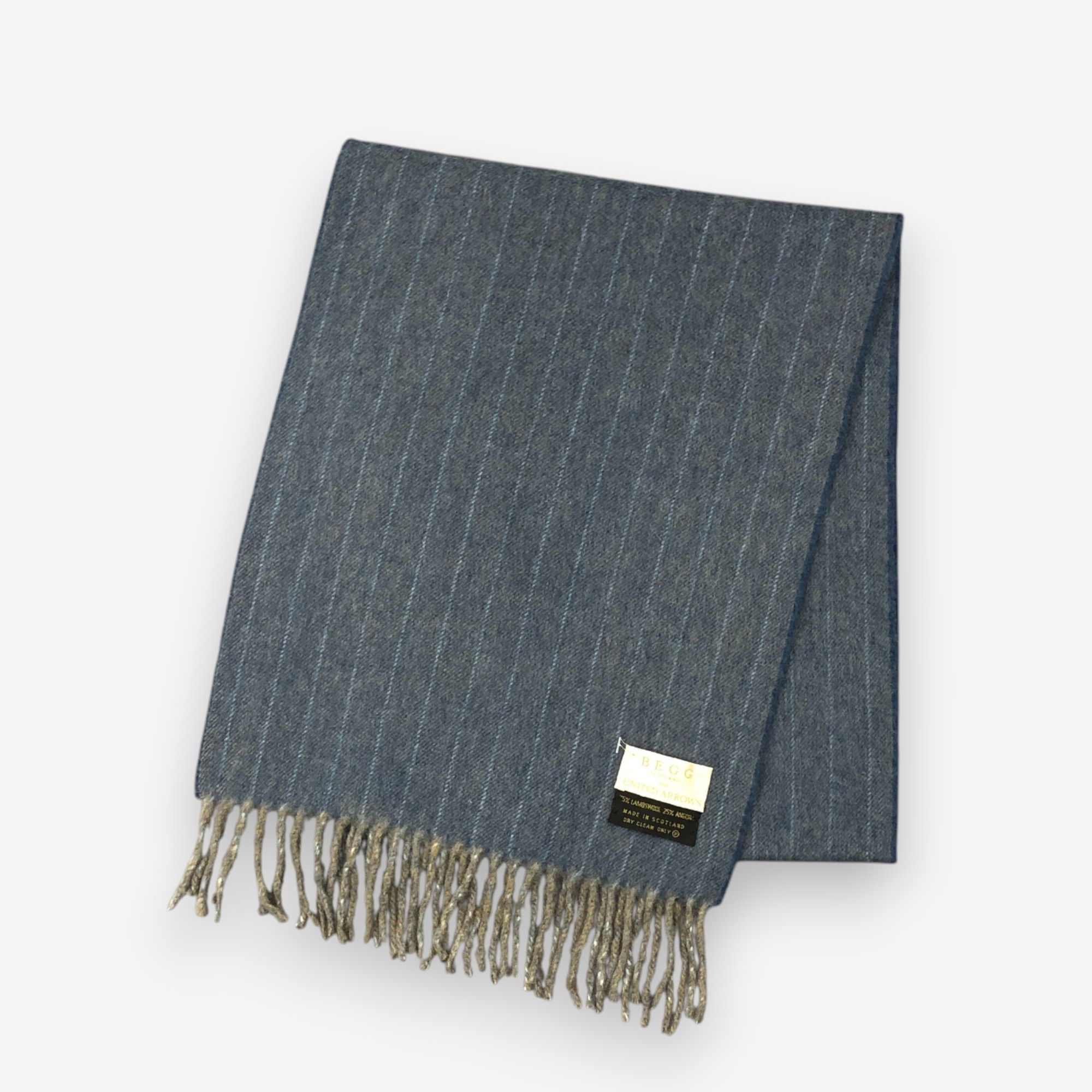 Japanese Brand Vintage Begg Scarf Muffler Wool Fringe Winter Scarves Size ONE SIZE - 3 Thumbnail