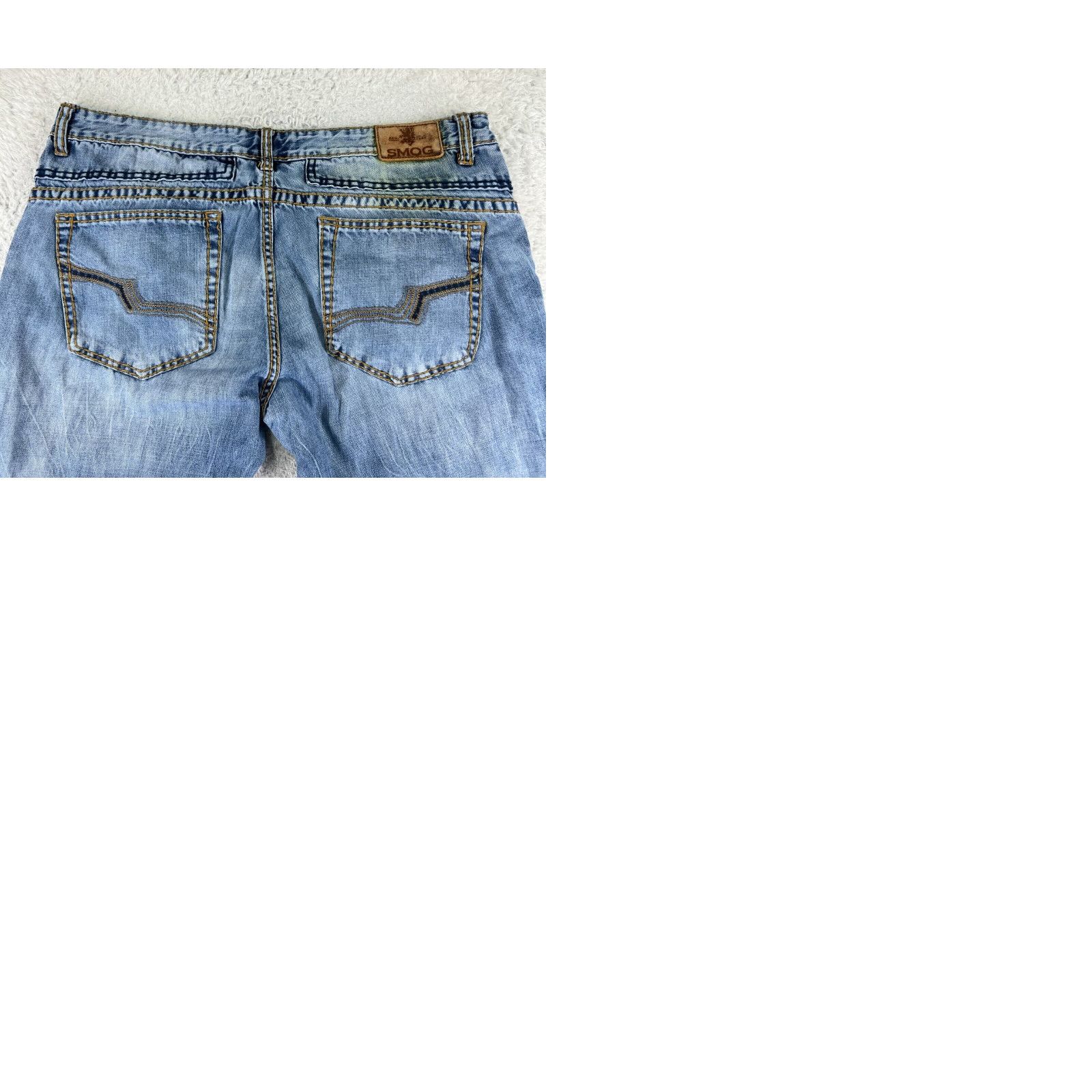 Denime Smog Jeans Men 38 Blue Denim Straight Distressed 38x32 Cotton Vintage No Size US 38 / EU 54 - 10 Thumbnail