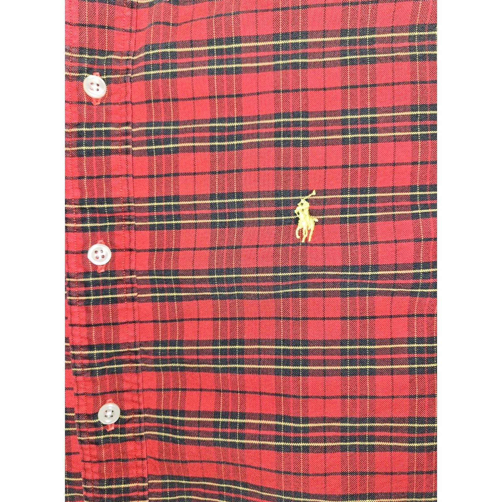 Ralph Lauren Ralph Lauren Button-Down Shirt Men's XL Red Plaid Long Sleeve Preppy Holidays Button-Front Embroidered Classic Fit Size US XL / EU 56 / 4 - 6 Thumbnail