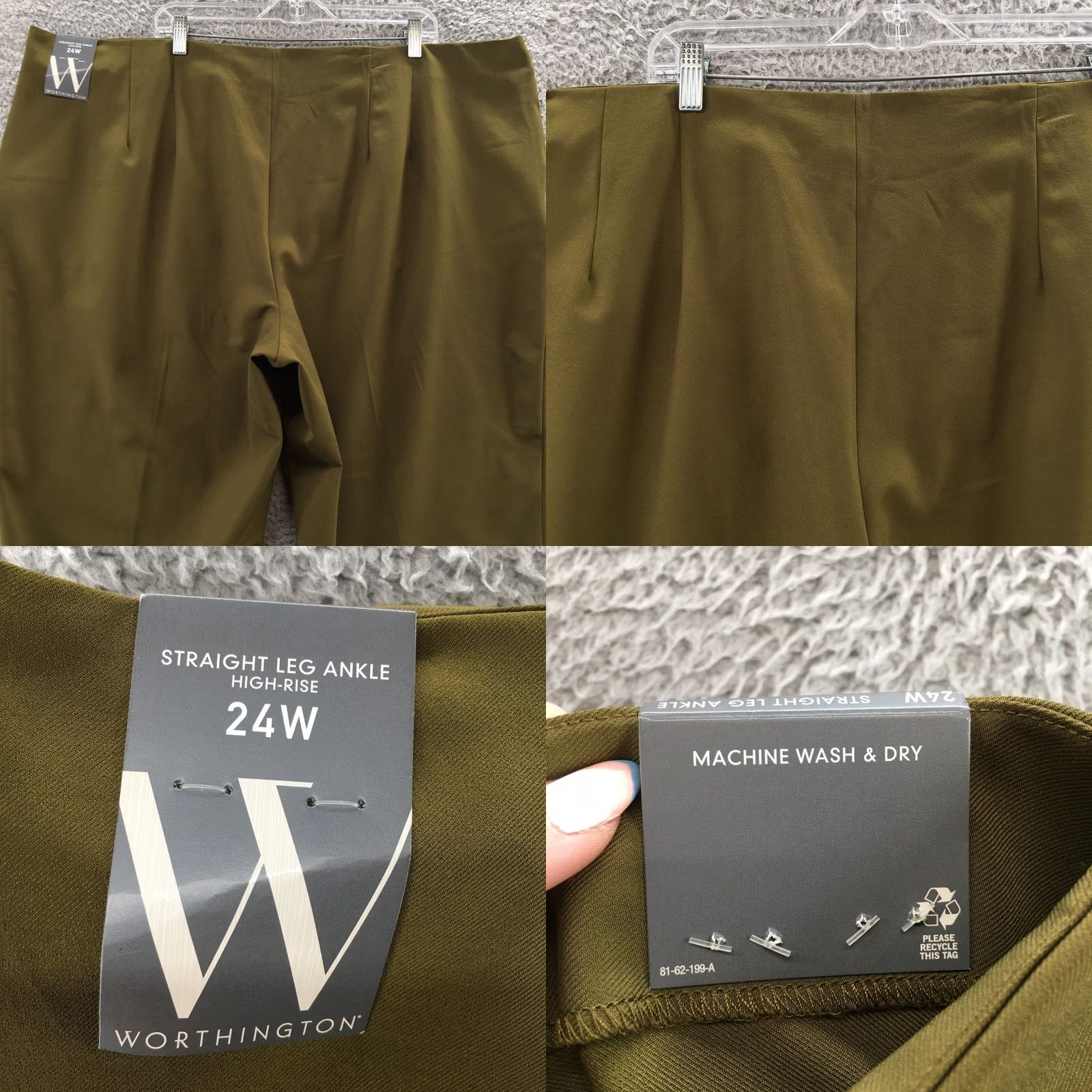 Worthington Worthington Straight Leg Ankle Pants Womens 24W Green Hi-Rise NEW Pants Womens 24W Green Hi-Rise NEW Size 42" / US 20 - 9 Thumbnail