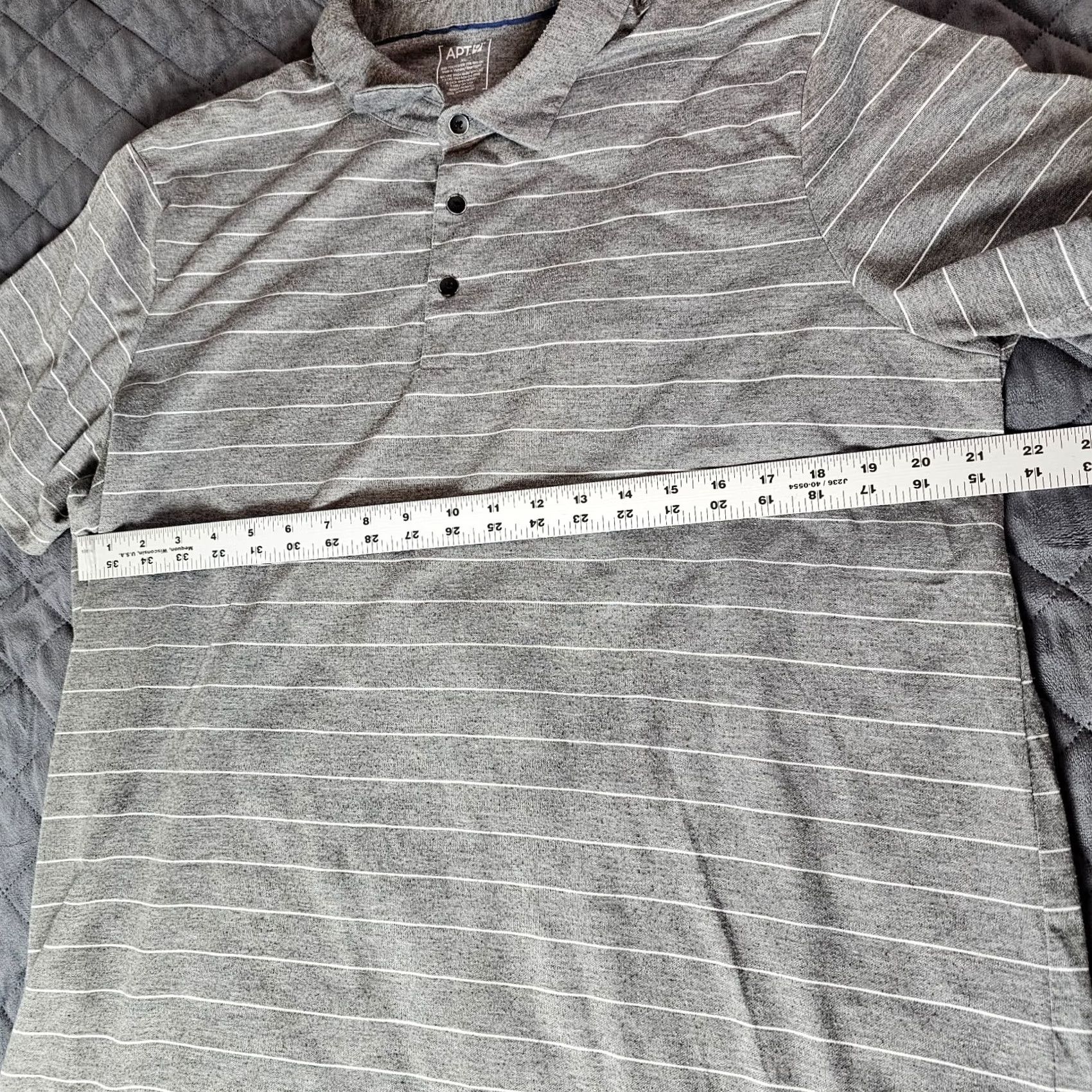 Apt. 9 Apt 9 Polo Shirt Gray Stripe Short Sleeve Size XL Men's Polo Casual Golf Athletic Shirt Size US XL / EU 56 / 4 - 5 Thumbnail