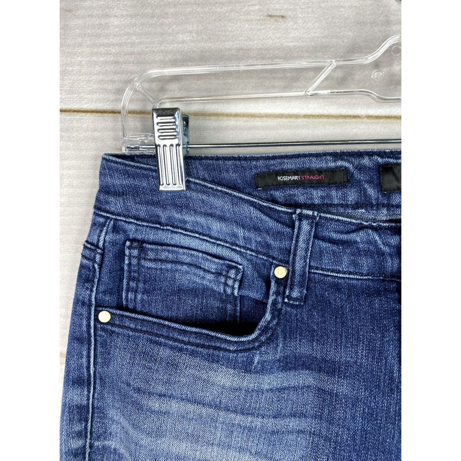 Nine West Nine West Jeans Womens 8 Straight Dark Wash Denim Stretch Studded 5-Pocket Regular Blue Mens Womens Boys Girls Size 30" / US 8 / IT 44 - 2 Thumbnail