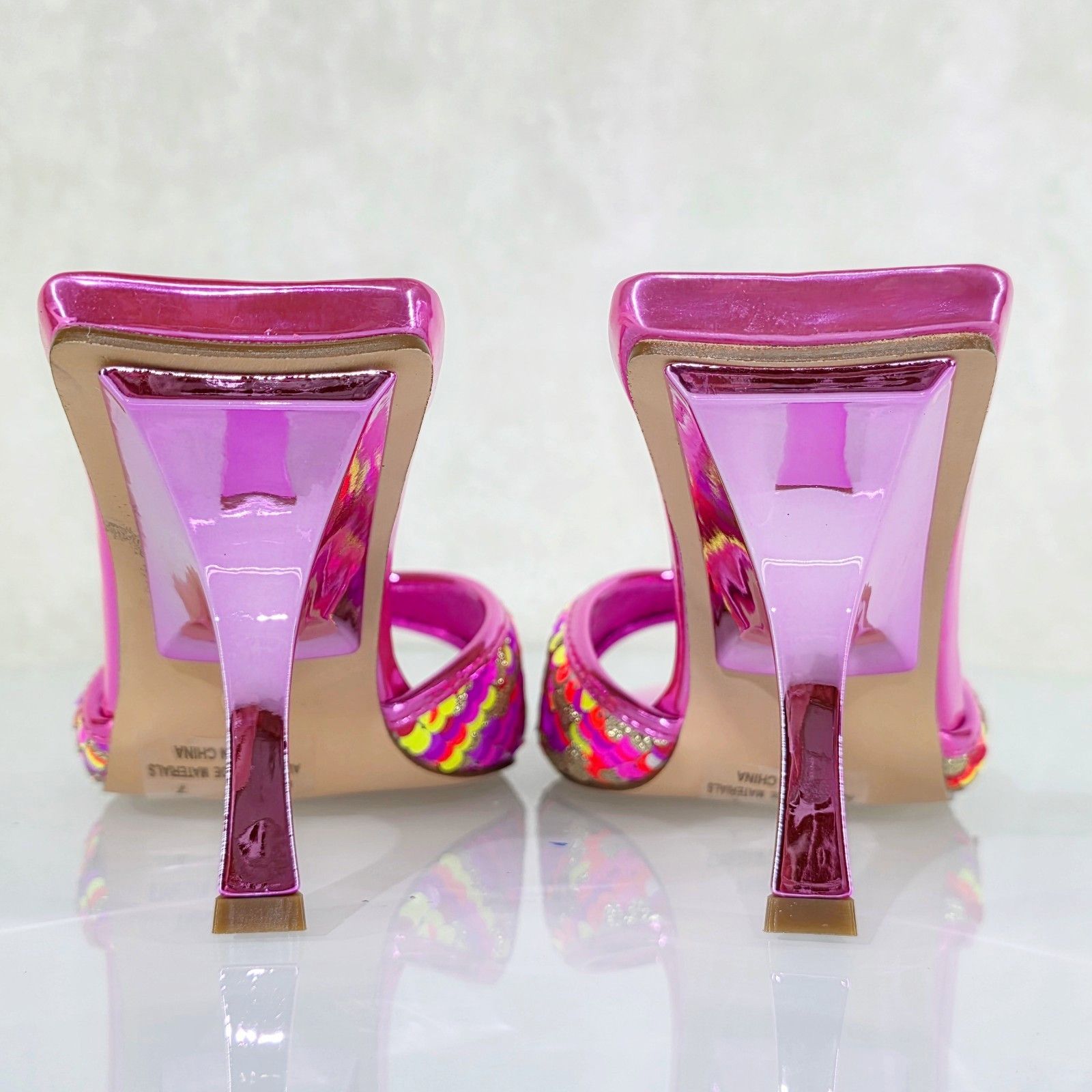 Other Festive Pink Sequin Slip On 2.5" Heel Casual Evening Party S Size US 7.5 / IT 37.5 - 5 Thumbnail