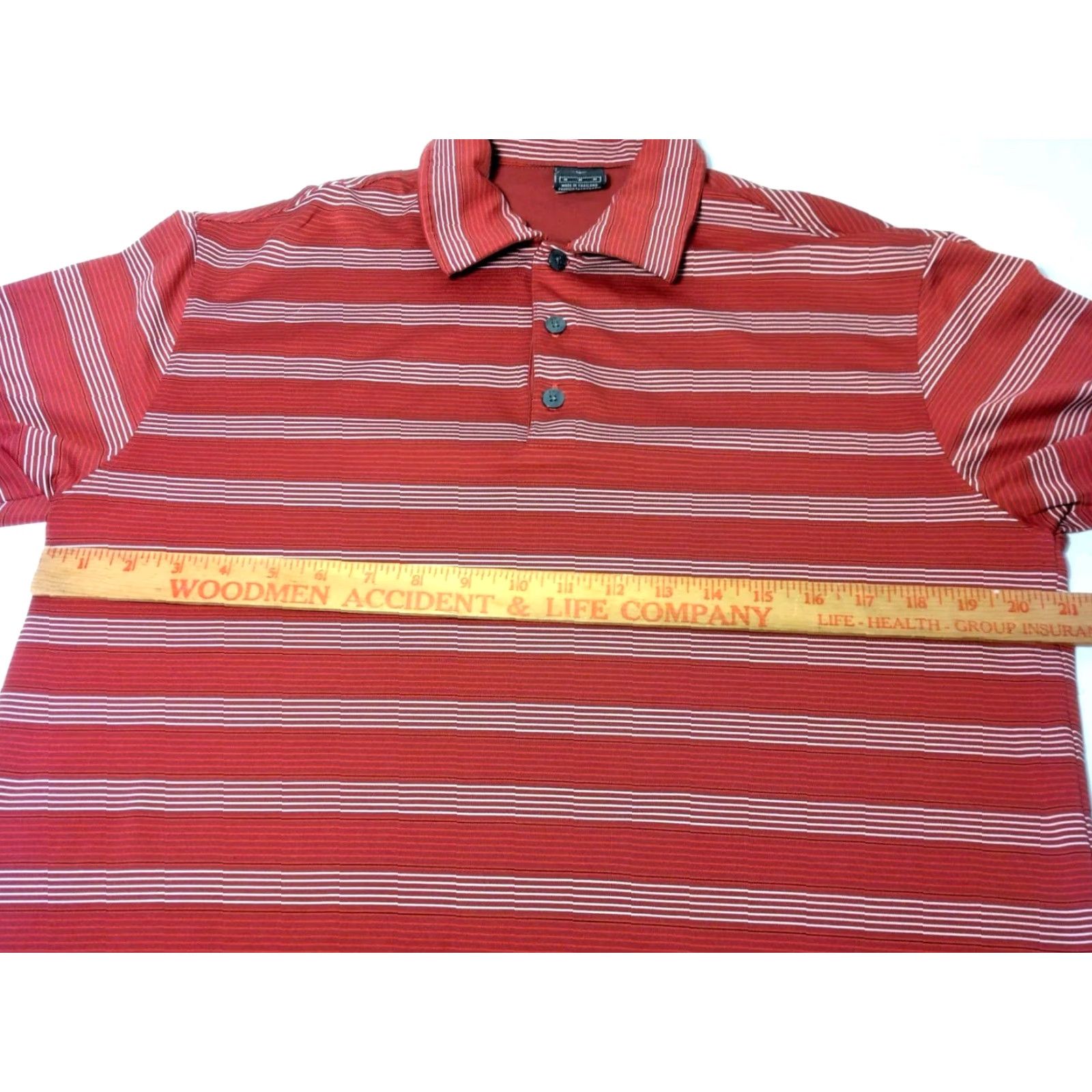 Nike VINTAGE Nike Golf Dri Fit UV Polo Shirt Striped Short Sleeve Maroon White Nike Golf Men M Regular Size Polyester Stretch UV Protection Size US M / EU 48-50 / 2 - 4 Thumbnail