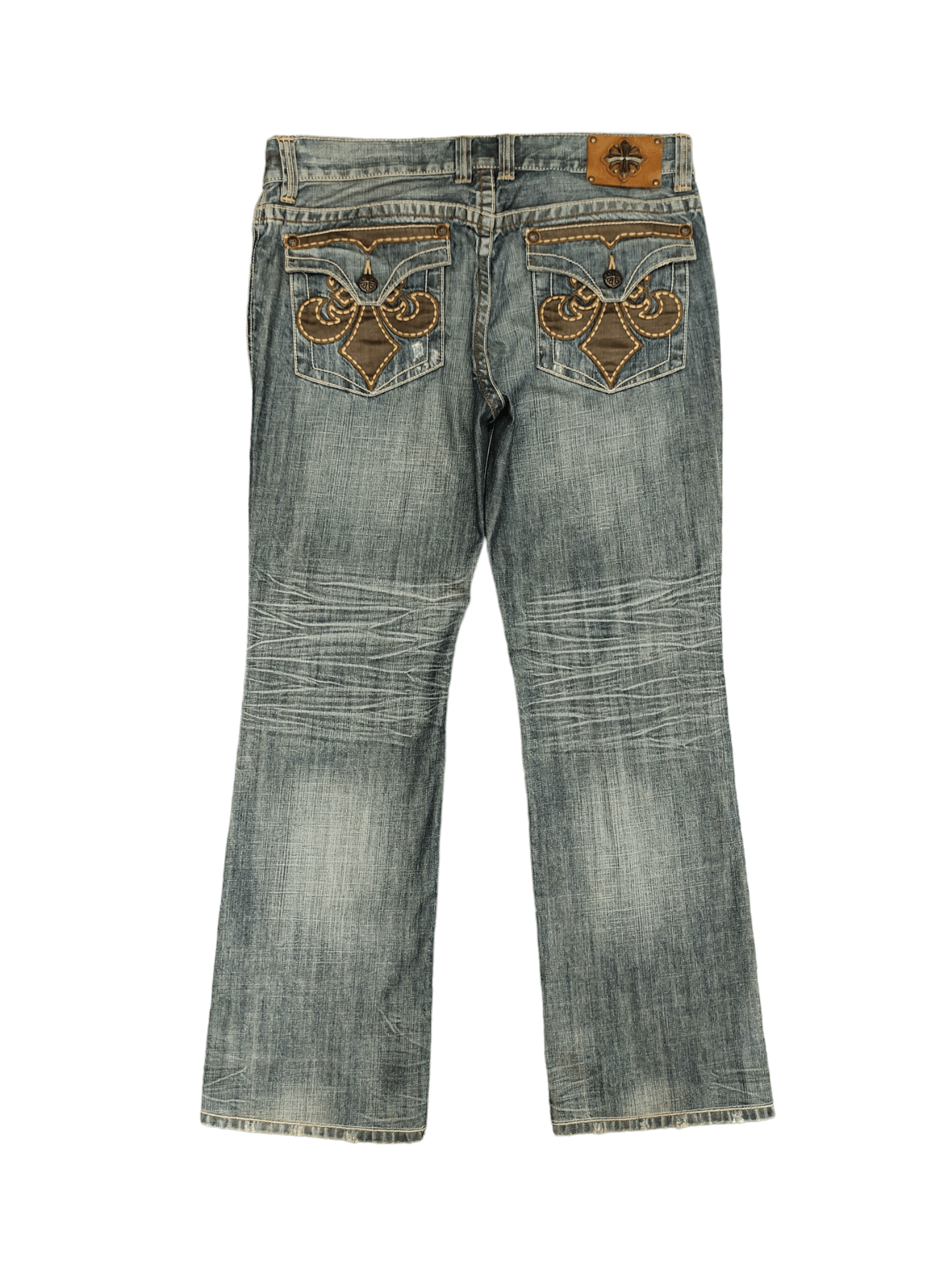 image of Baggy Jeans Affliction La Cooper Relaxed Boot Denim Y2K Jnco, Men's (Size 38)