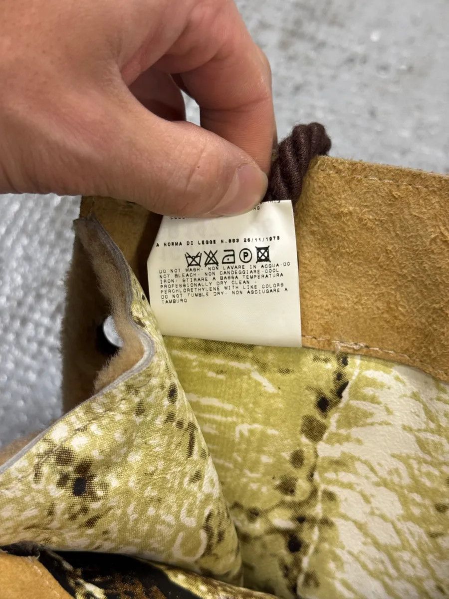 Just Cavalli 2000s Cavalli Eyelet Beige Crocodile Effect Leather Knot Handle Bag Size ONE SIZE - 7 Thumbnail