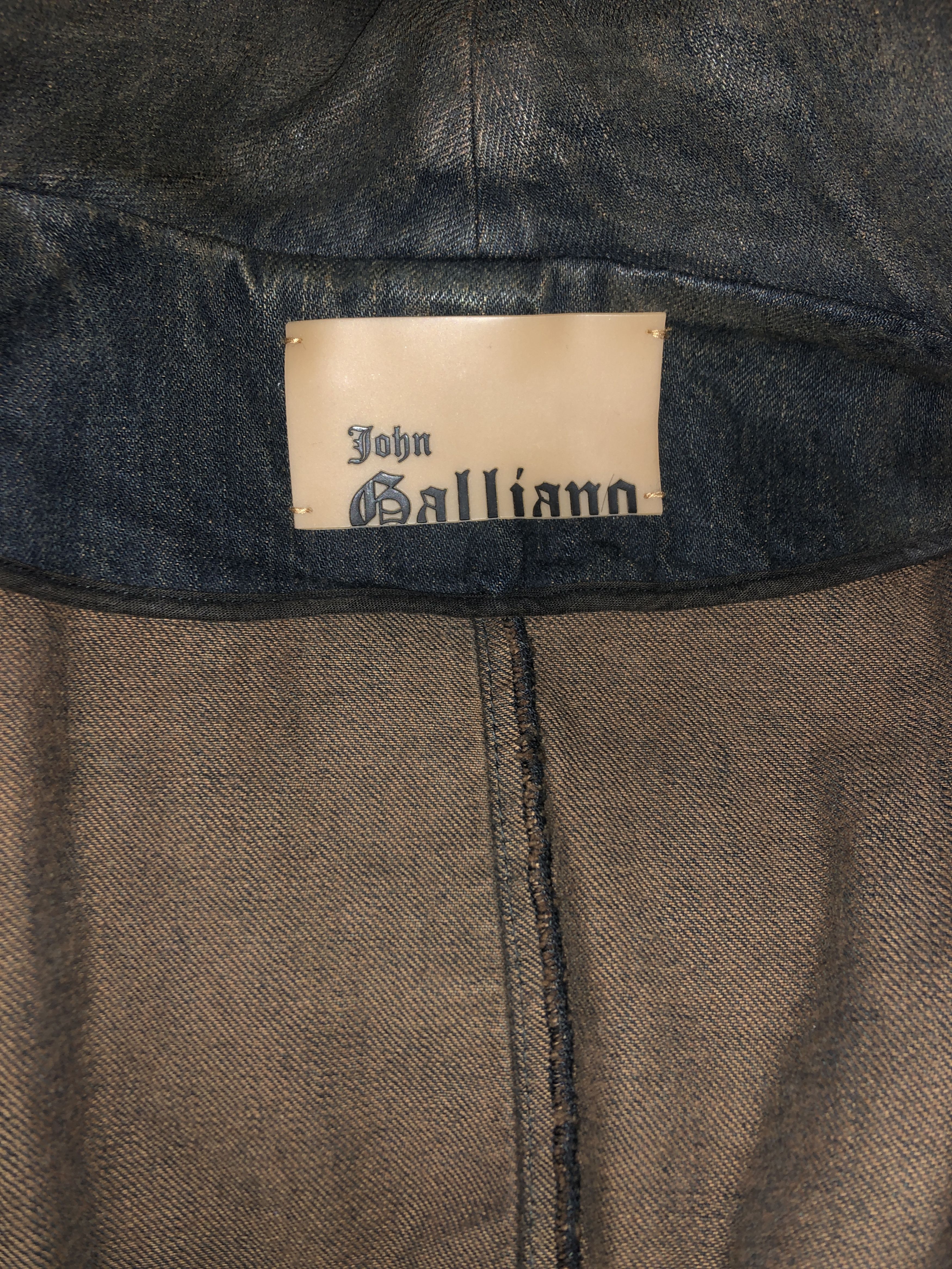John Galliano Piratesque Asymmetric Denim Jacket Size L / US 10 / IT 46 - 4 Thumbnail
