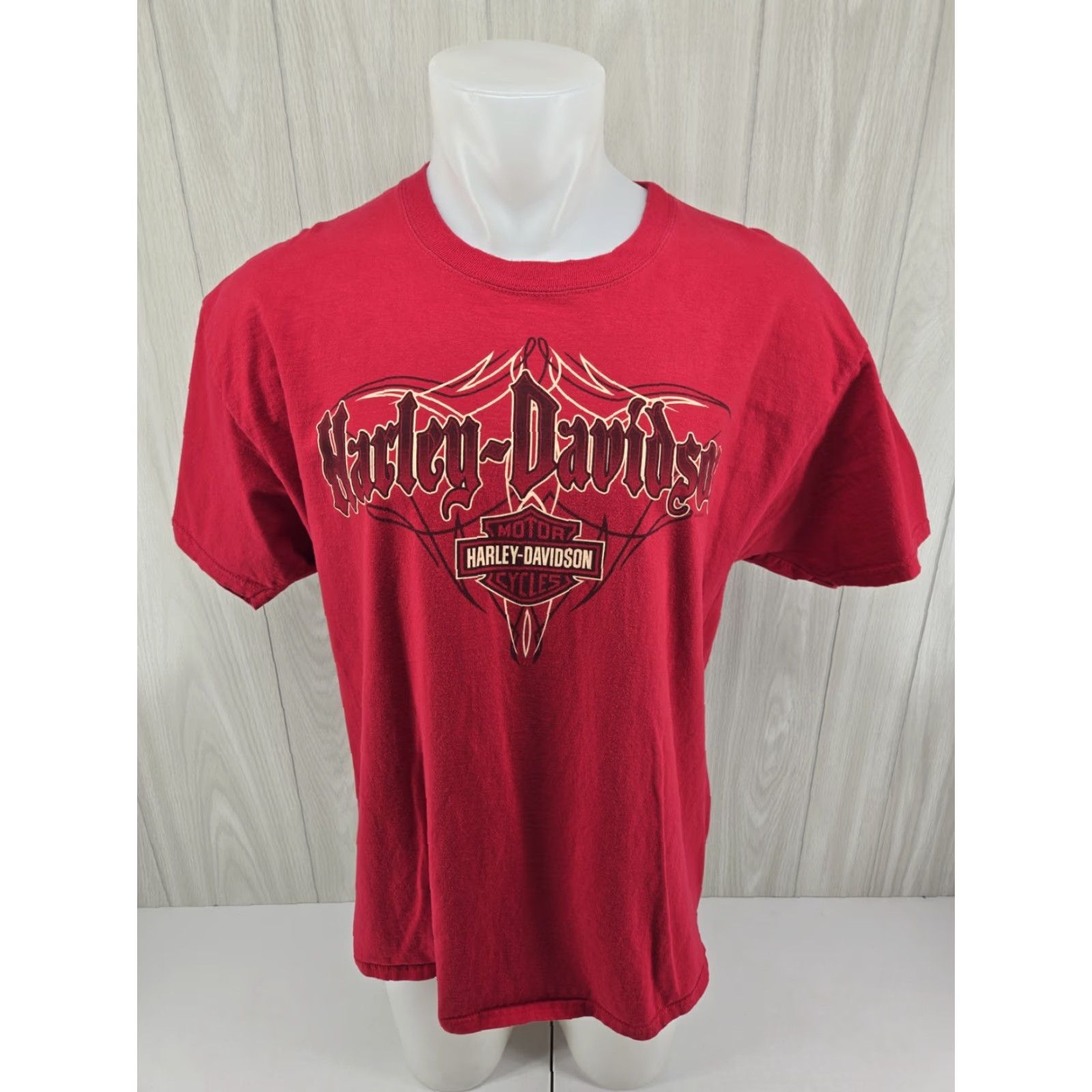 Harley Davidson VINTAGE Harley-Davidson Shirt XL Men Red Double-Sided Graphic Print Heart of Dixie Pelham AL 90s 00s Size US XL / EU 56 / 4 - 3 Thumbnail