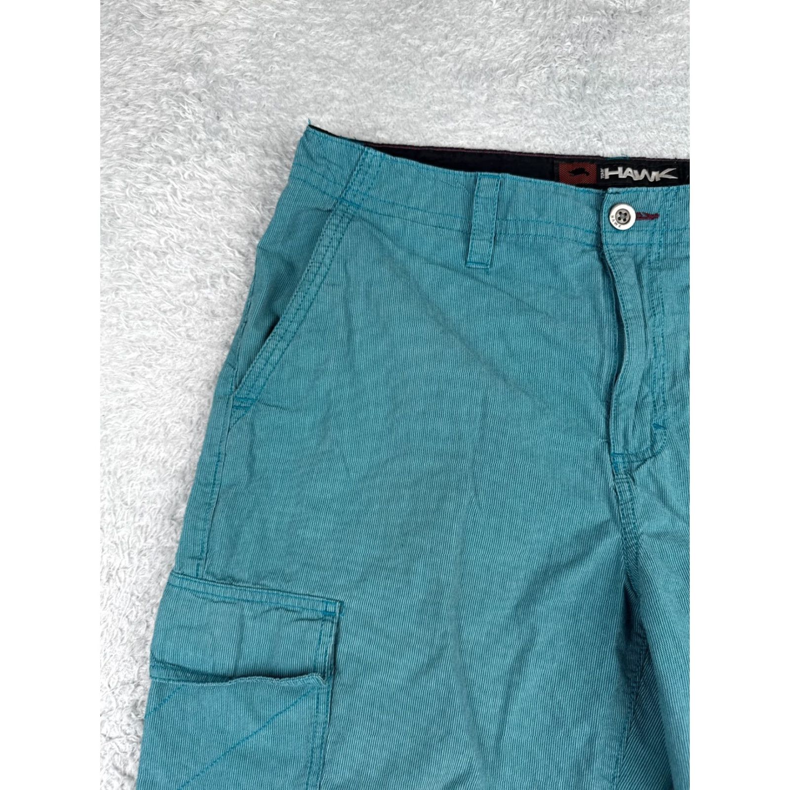 Vintage HAWK ONeill Shorts Men 33 Green Stripe Cargo Regular Cargo Shorts 100% Cotton Beach Vintage No Size US 33 - 4 Thumbnail