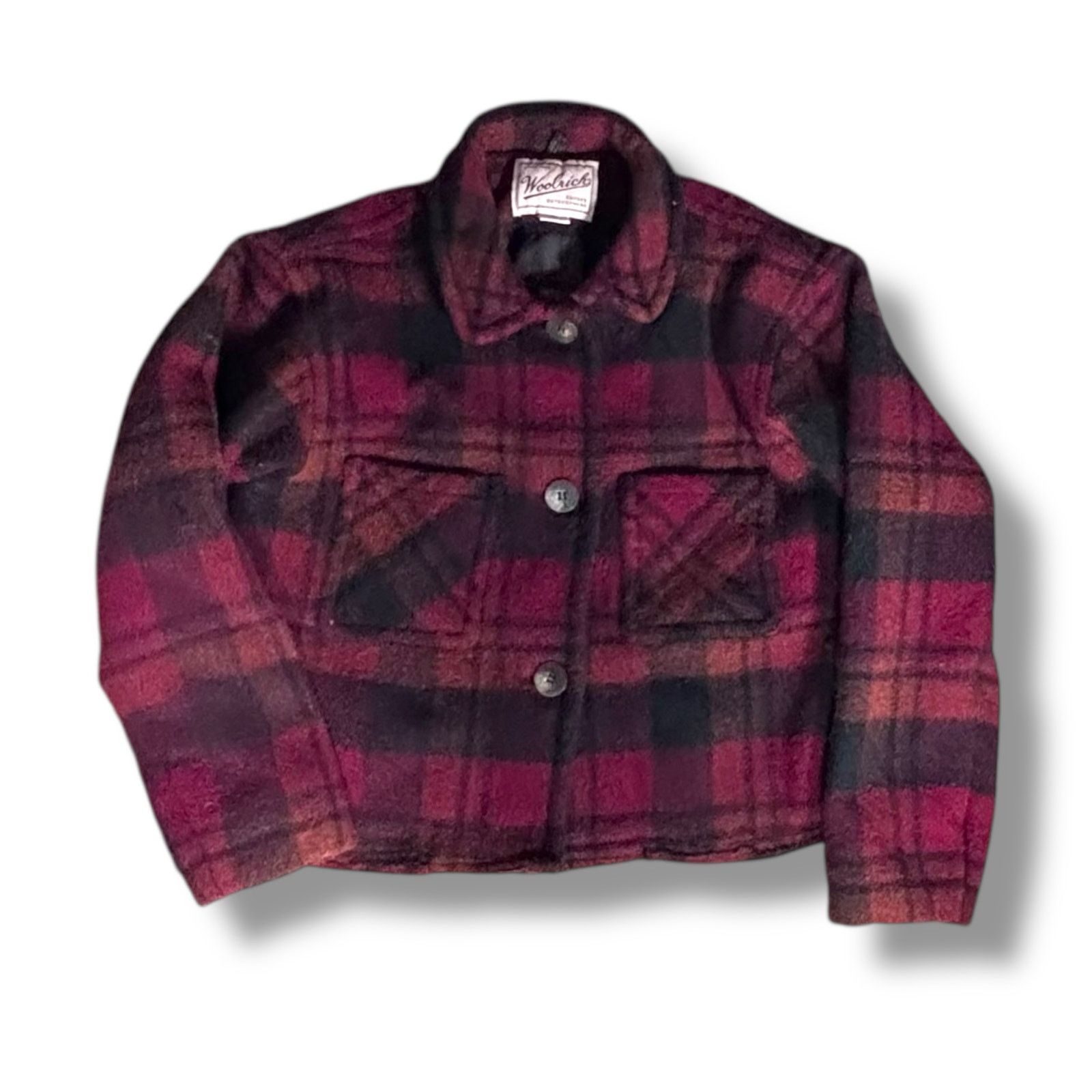 Woolrich Woolen Mills Vintage 90s Woolrich Cropped Red Plaid Jacket Made In USA Size M / US 6-8 / IT 42-44 - 1 Thumbnail