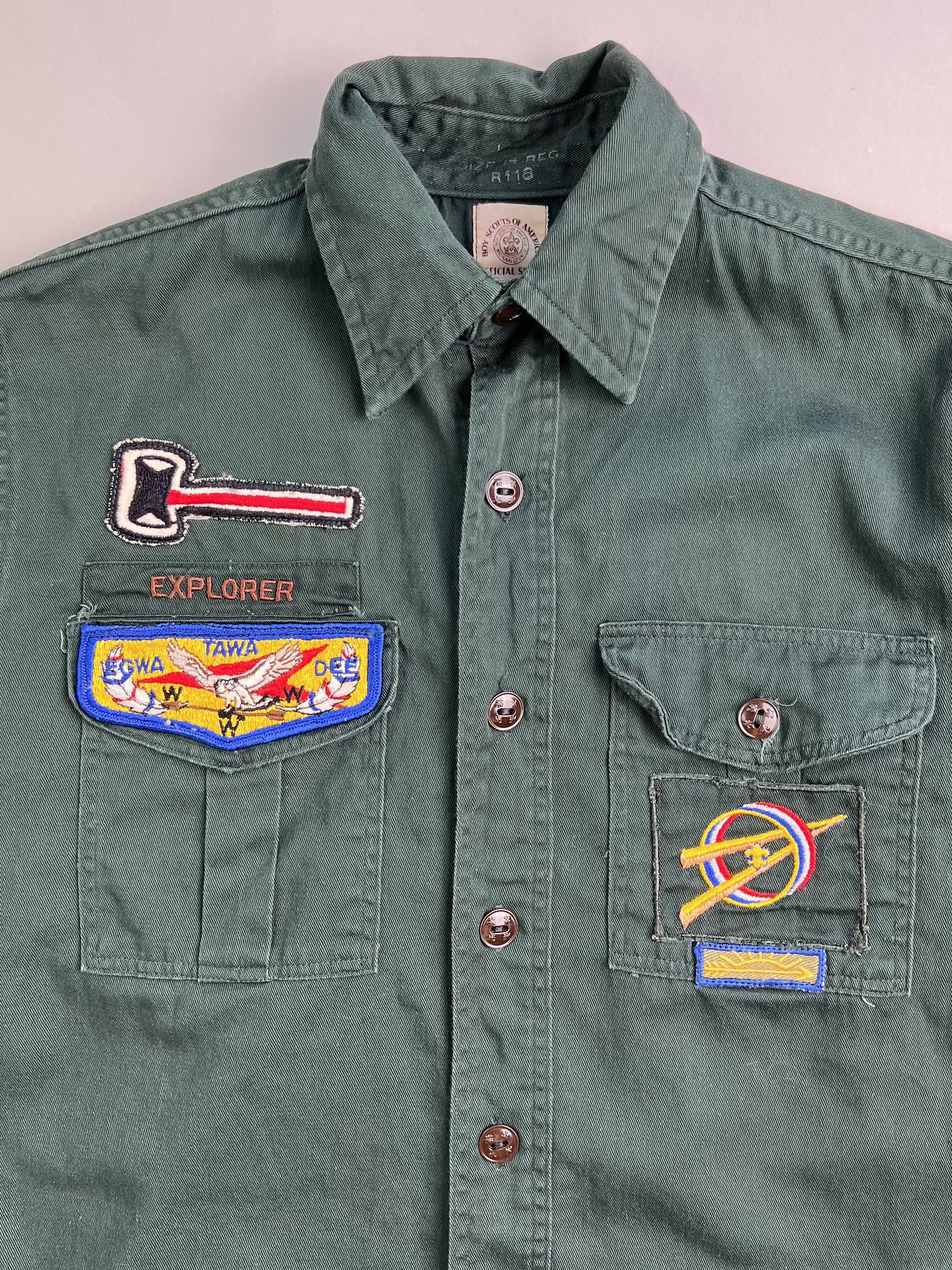 Vintage Vintage Boy Scout Of America Sanforized Shirt Green Xs Small Size US XS / EU 42 / 0 - 2 Thumbnail