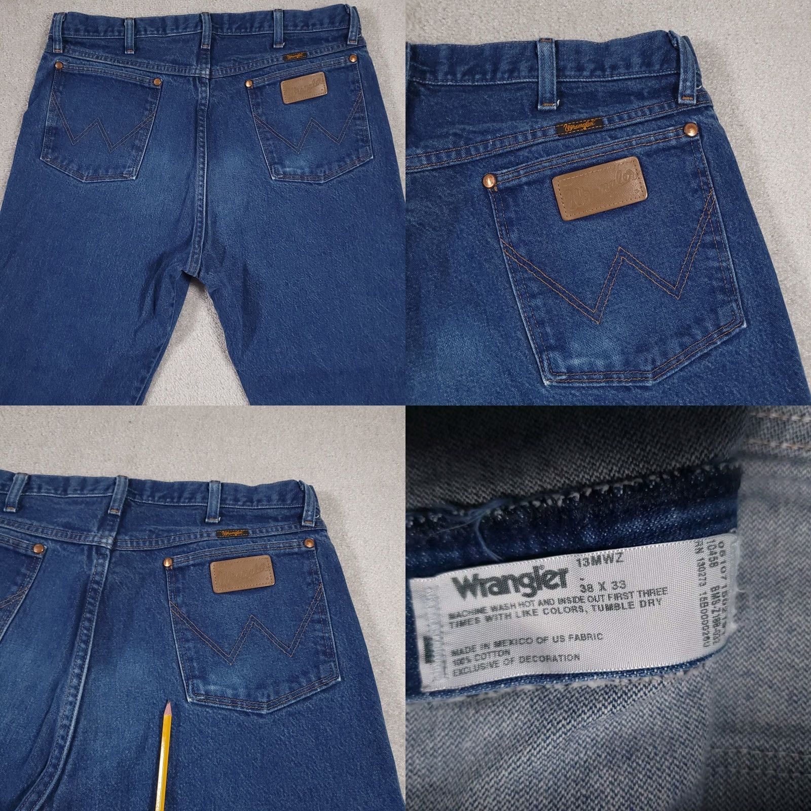 Wrangler VINTAGE Wrangler Cowboy Cut Jeans 13MWZ Original Fit Men 38x33 Hemmed 35x31 Blue Denim Cowboy Mens Jeans Size US 38 / EU 54 - 9 Thumbnail