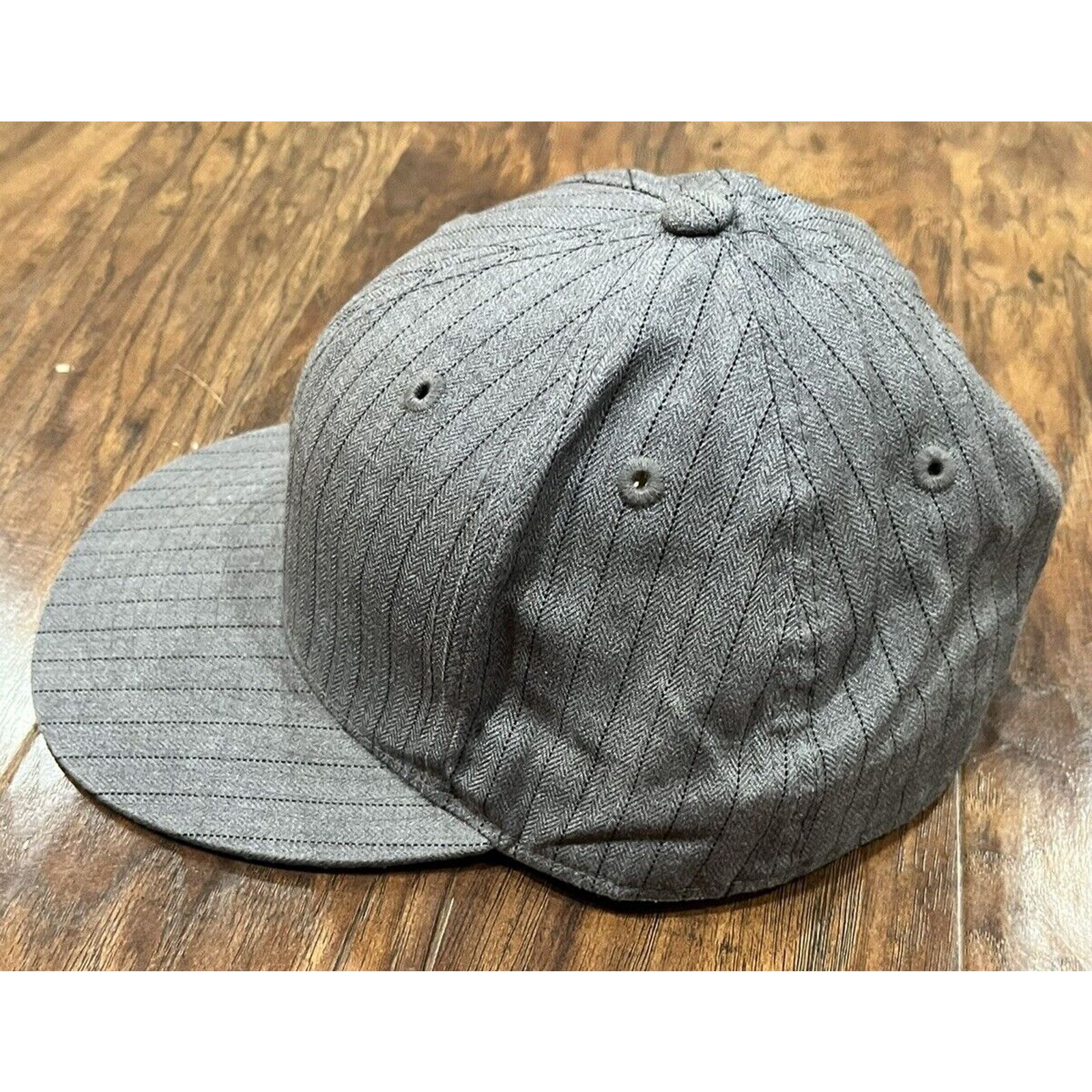 Lids Gray Black Pinstripe Lids Ball Cap Hat Fitted 7 5/8 Classic Size ONE SIZE - 3 Thumbnail