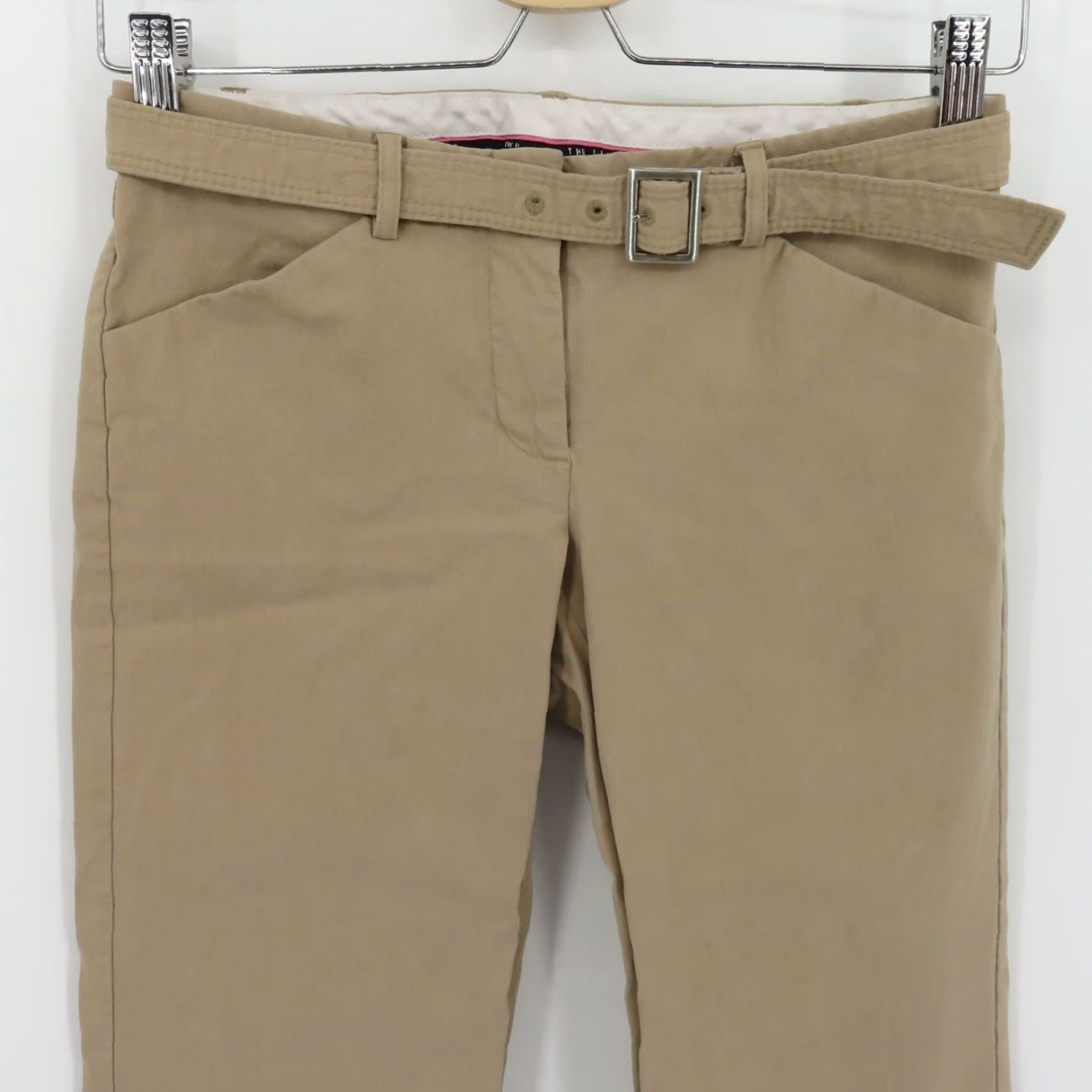 Vintage VINTAGE The Limited Drew Fit Cropped Pants Beige 0 Women Belted Pockets Cotton Blend Flat Front Regular 22" Inseam Womens Size 25" / US 0 / IT 36 - 2 Thumbnail