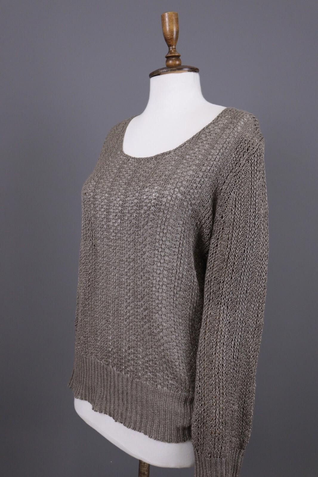 Oscar De La Renta Oska Brown Lagenlook Relaxed Linen Sweater Size 2 / M Size XS / US 0-2 / IT 36-38 - 7 Thumbnail