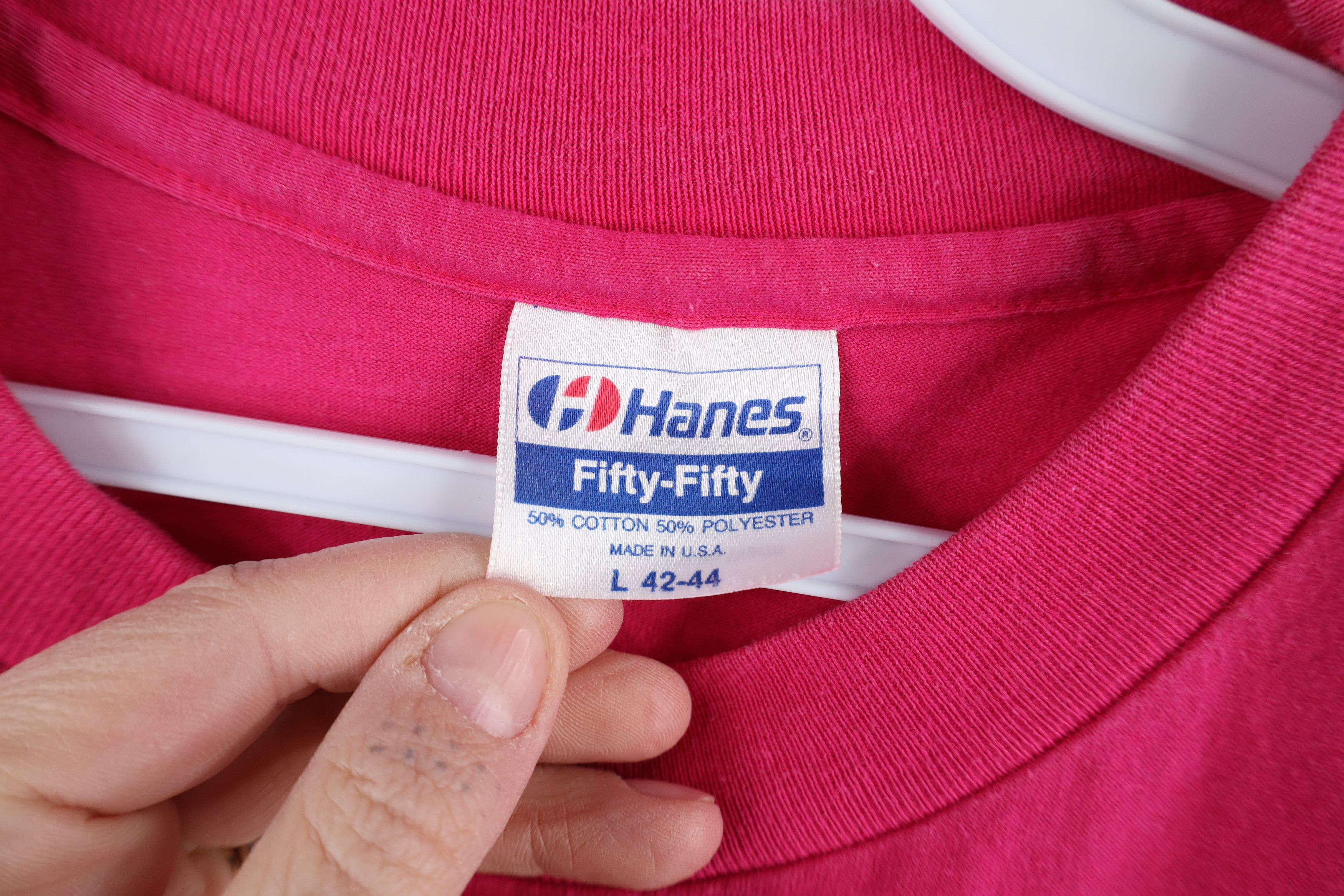 Hanes × Vintage Vintage 80s 90s Dockers x Levis Spell Out T-Shirt Pink USA Size US L / EU 52-54 / 3 - 6 Thumbnail