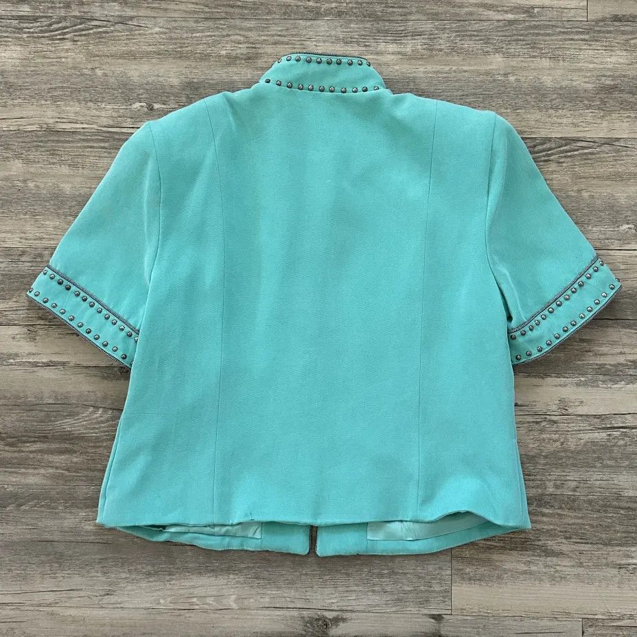 Double D Ranch Vintage Double D Ranch Studded Cross Turquoise Jacket Size L / US 10 / IT 46 - 5 Thumbnail