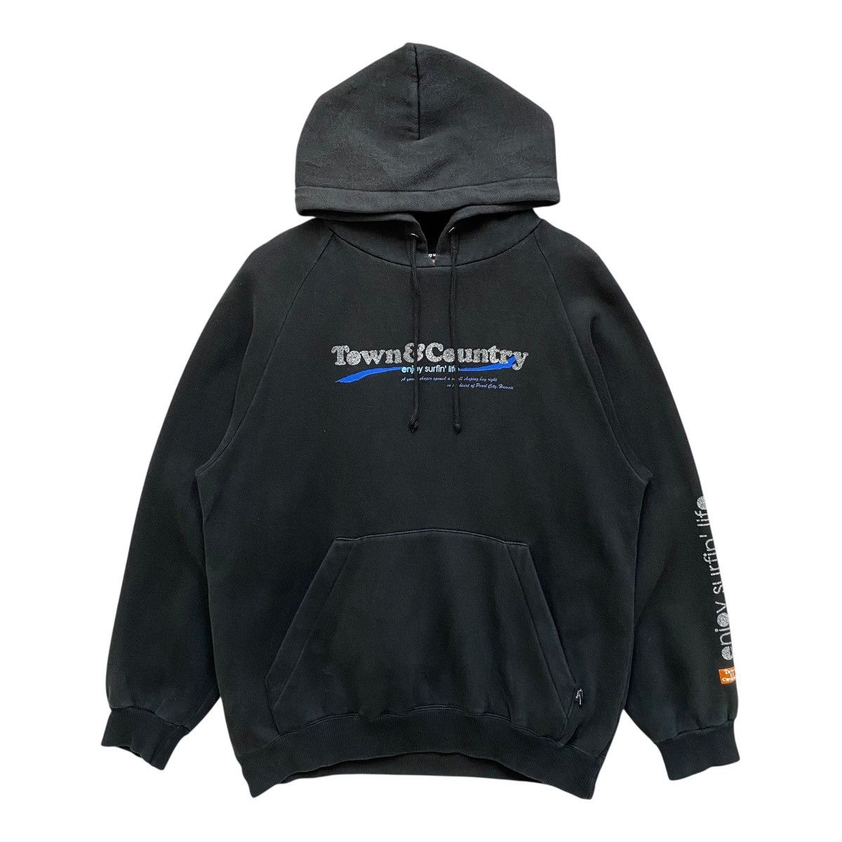 Vintage Vintage Town & Country Surf Hoodie Y2K Surf Style Black M Size US M / EU 48-50 / 2 - 1 Thumbnail