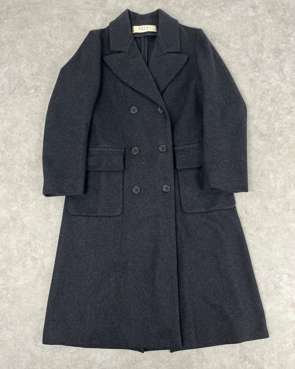 Marni AW2013 Marni Dark Grey Wool Classy Long Coat Size S / US 4 / IT 40 - 1 Thumbnail