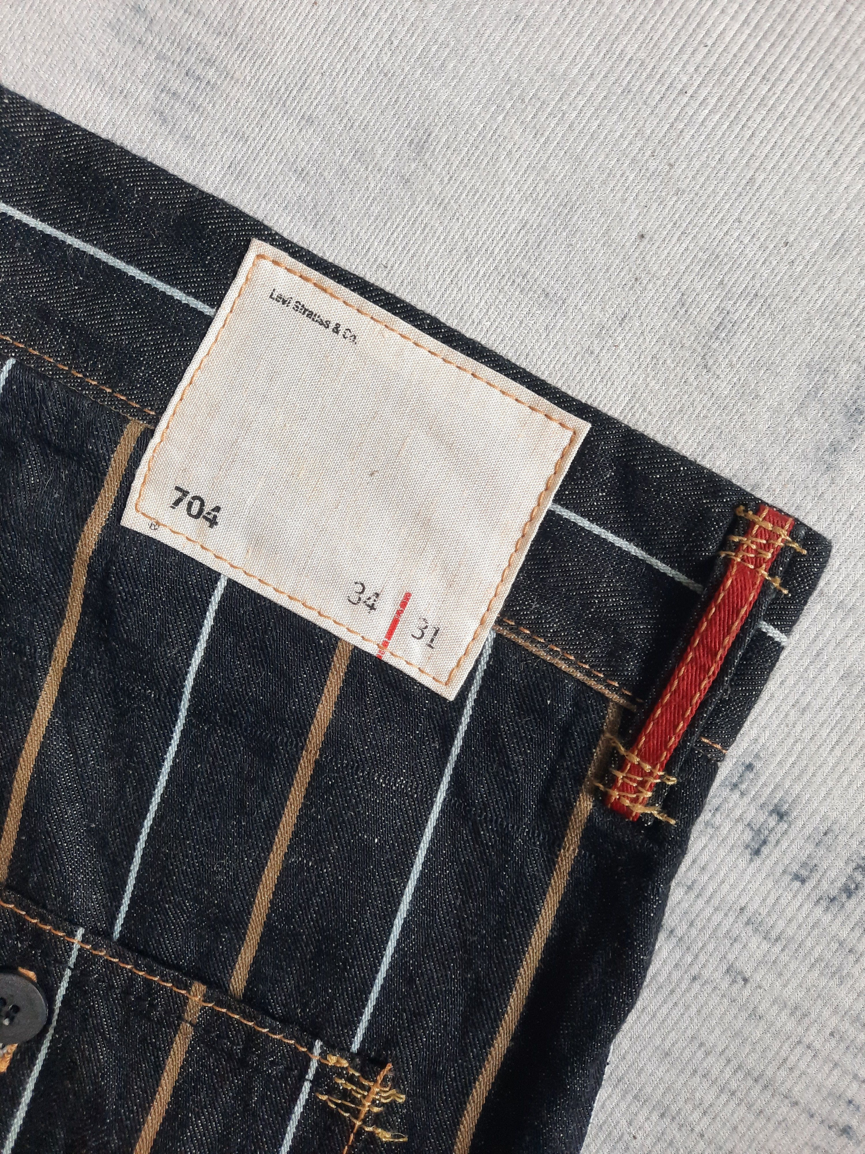 Levi's 🔥Levis japan 704 redloop indigo stripes denim jeans Size US 34 / EU 50 - 6 Thumbnail