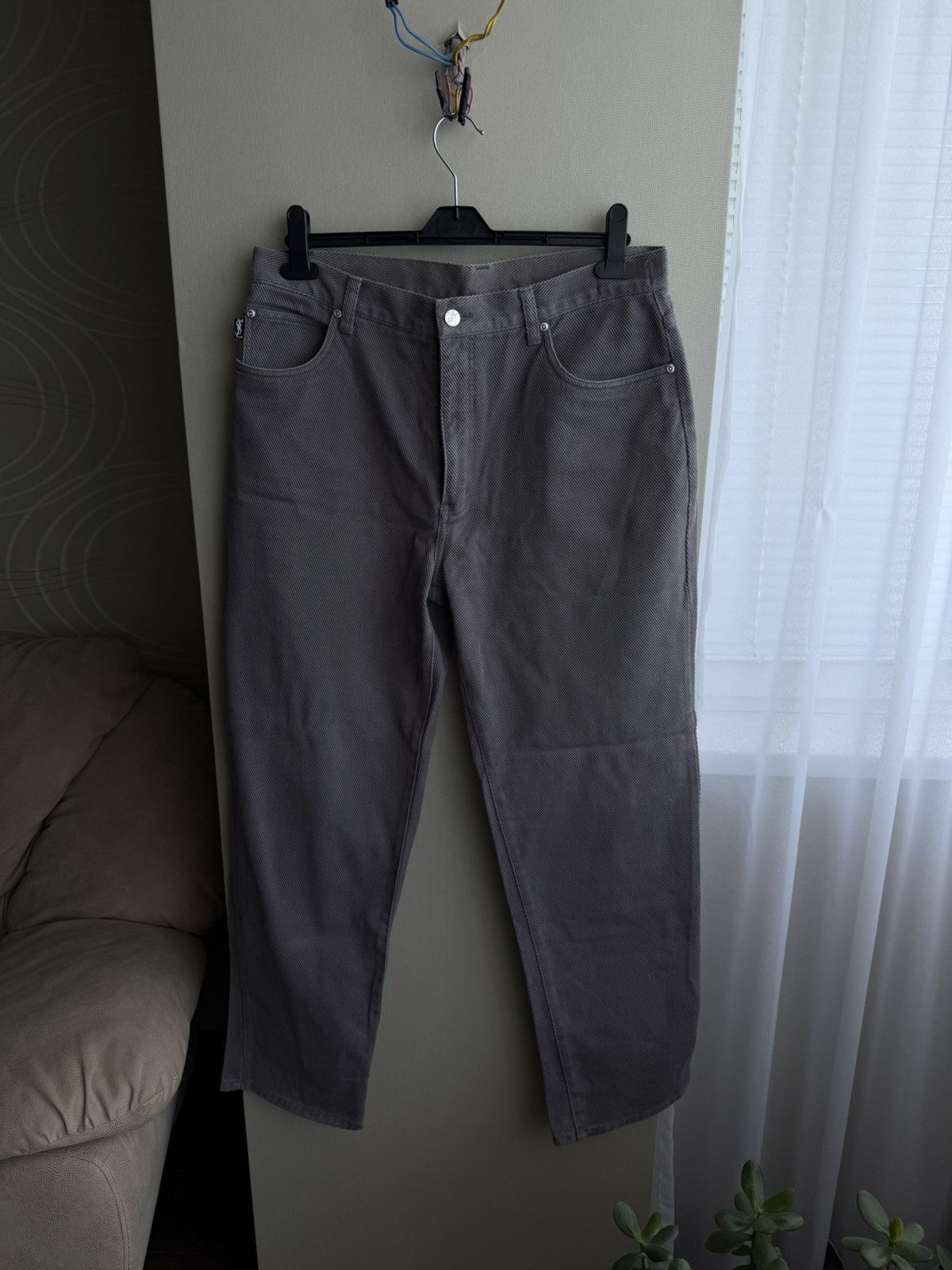 Vintage 🔥VINTAGE YSL BAGGY BIG LOGO JEANS YVES SAINT LAURENT PANTS Size US 36 / EU 52 - 4 Thumbnail