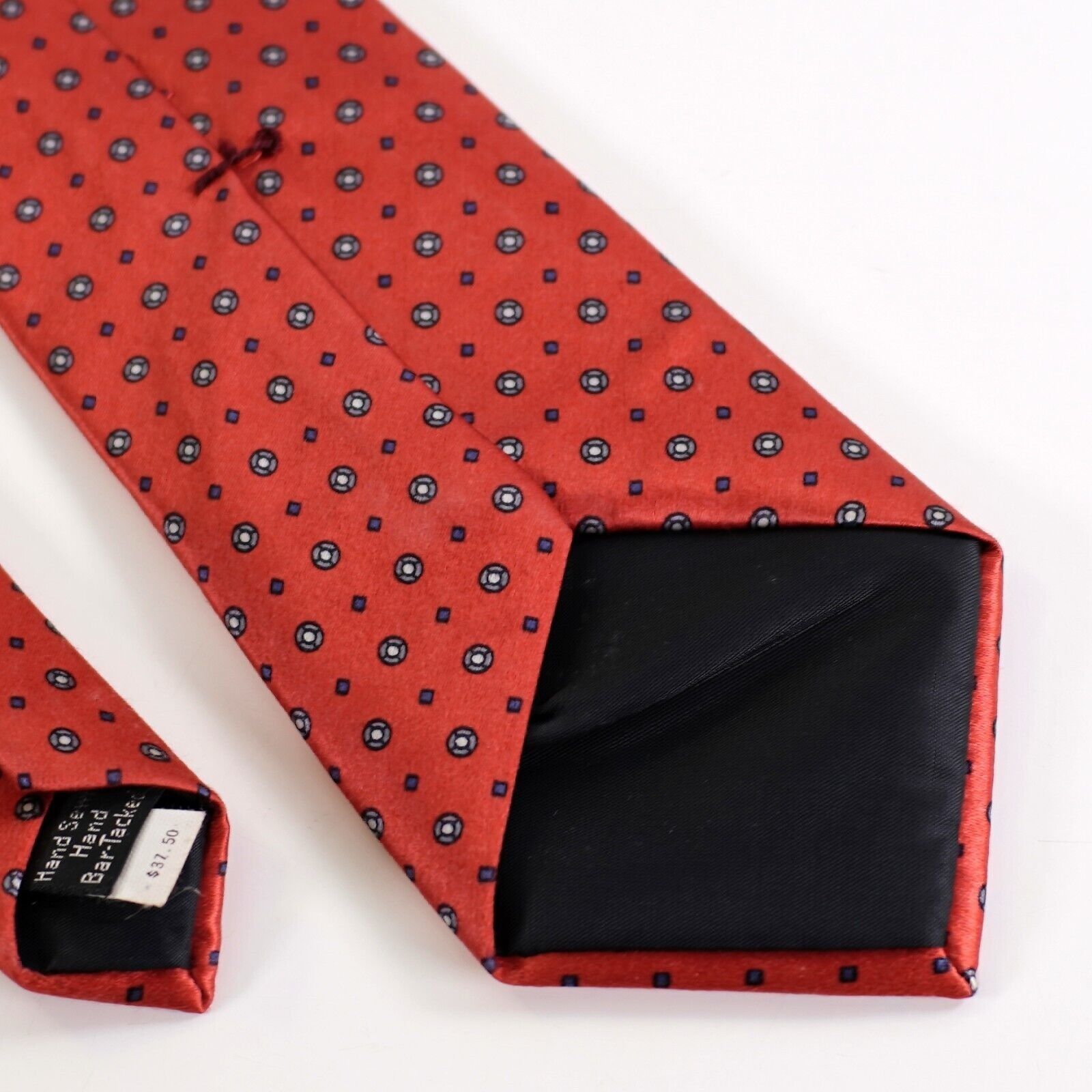 Oscar De La Renta Oscar De La Renta Red Geometric Print Short Silk Tie Size ONE SIZE - 6 Thumbnail