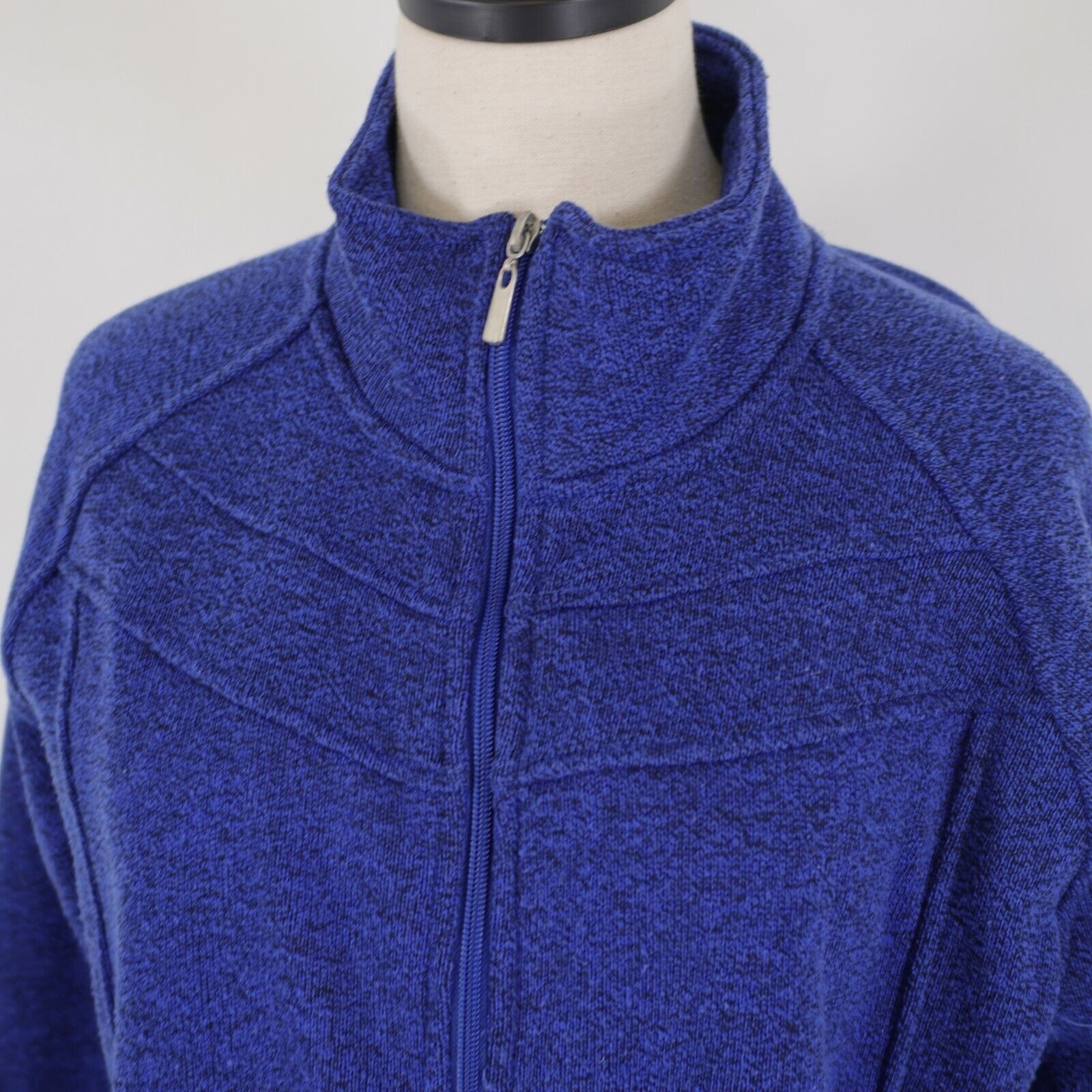 Designer Jason Maxwell Royal Blue XL Full Zip Polyester Mock Neck Swe Size XL / US 12-14 / IT 48-50 - 2 Thumbnail