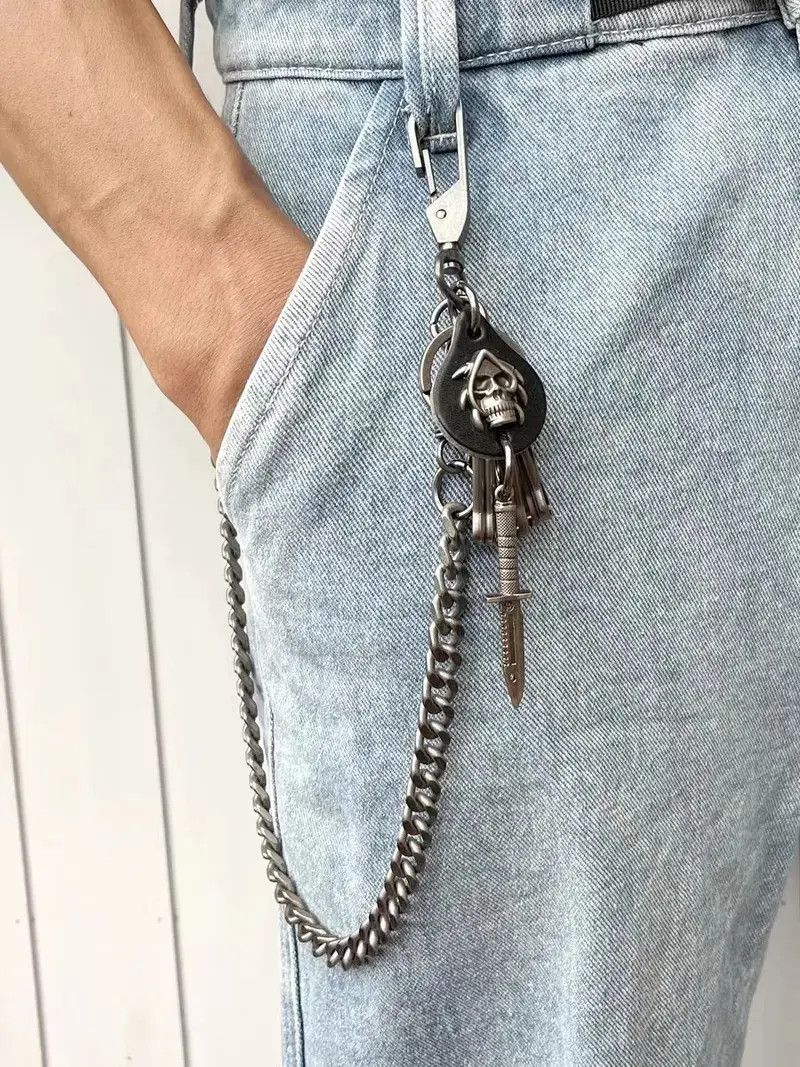 Japanese Brand × Vintage Vintage Keychain Jeans Chain Skull Dagger Belt Chain Size ONE SIZE - 4 Thumbnail