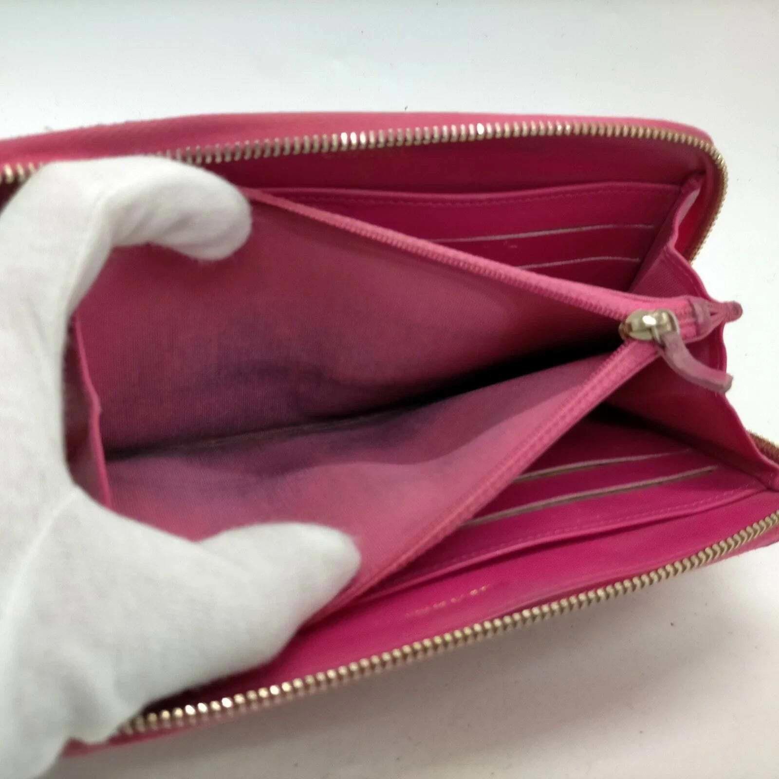 Chanel Chanel Caviar Chevron Large Gusset Zip Around Wallet Pink Size ONE SIZE - 8 Thumbnail