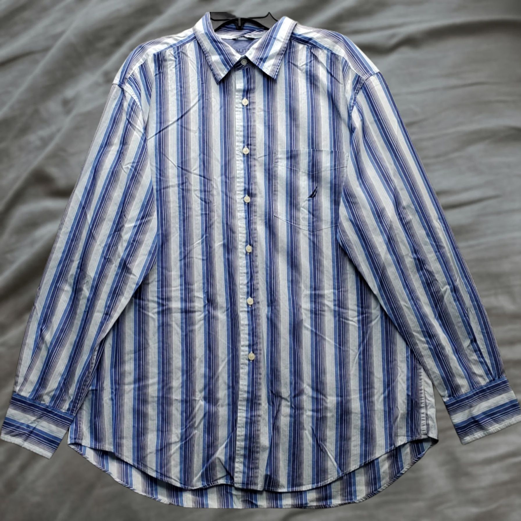 Nautica Nautica Shirt Men XL Multicolor Striped Slim Logo Embroidered Chest Pocket Collar Shirt Size US XL / EU 56 / 4 - 1 Thumbnail