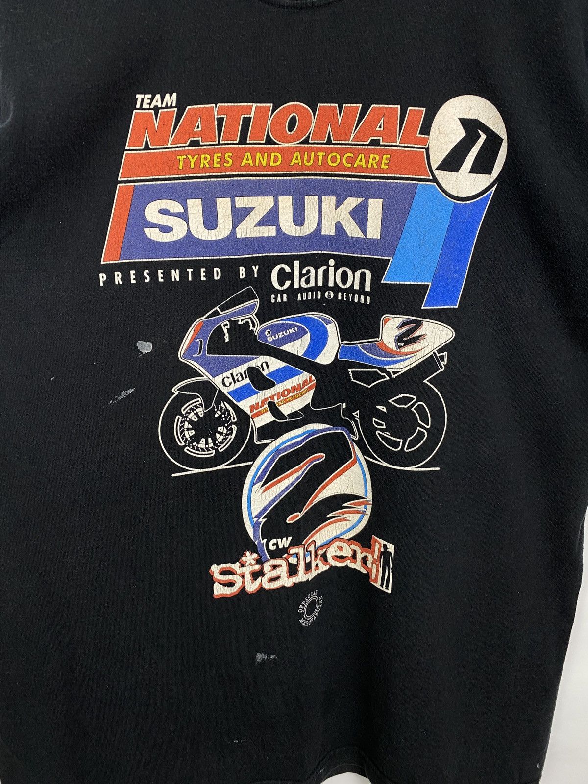 Fruit Of The Loom Vintage 90s Suzuki Chris Walker Stalker Racing T-Shirt Y2K Size US M / EU 48-50 / 2 - 4 Thumbnail
