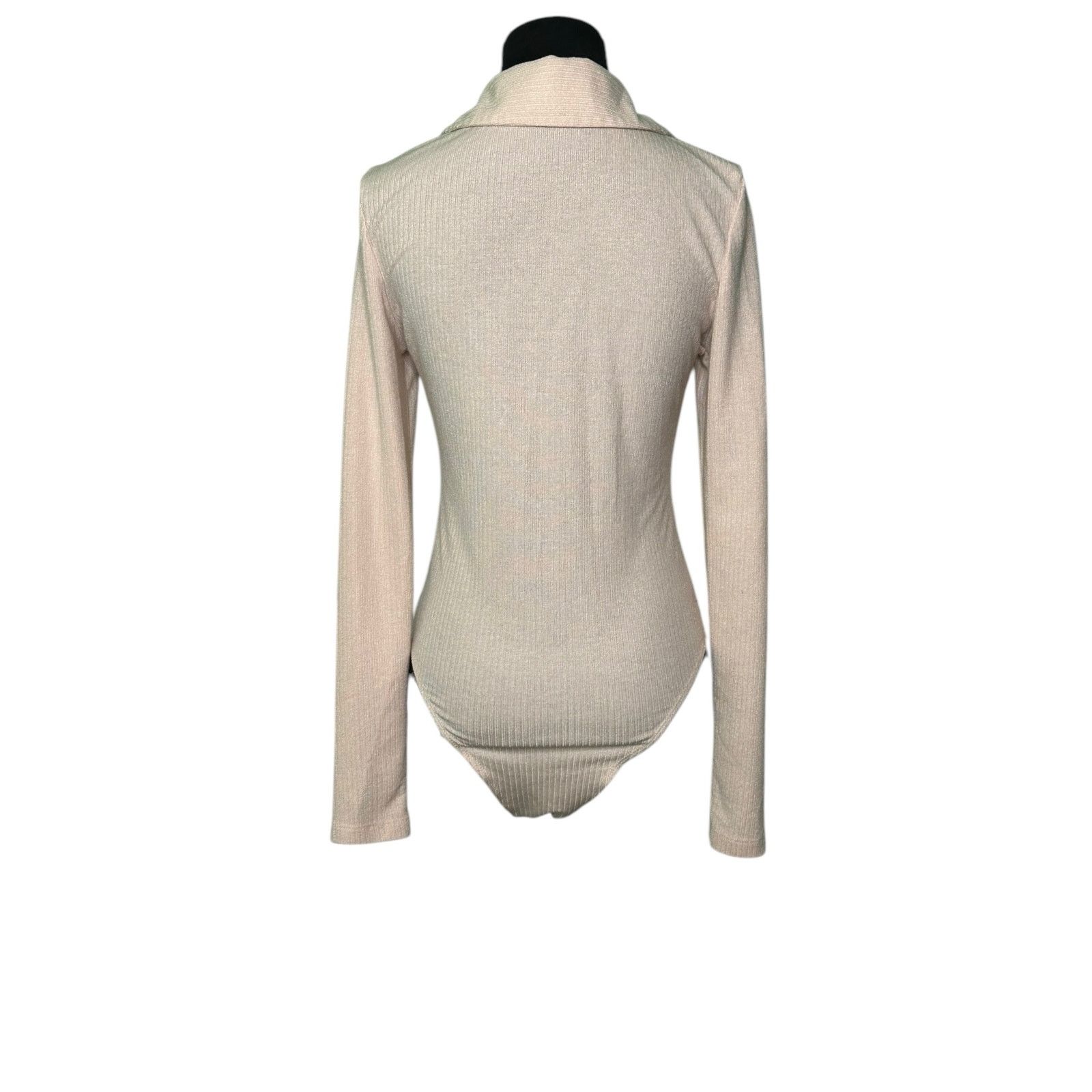 Shein Shein beige long sleeves knit bodysuit size Small Size S / US 4 / IT 40 - 16 Thumbnail