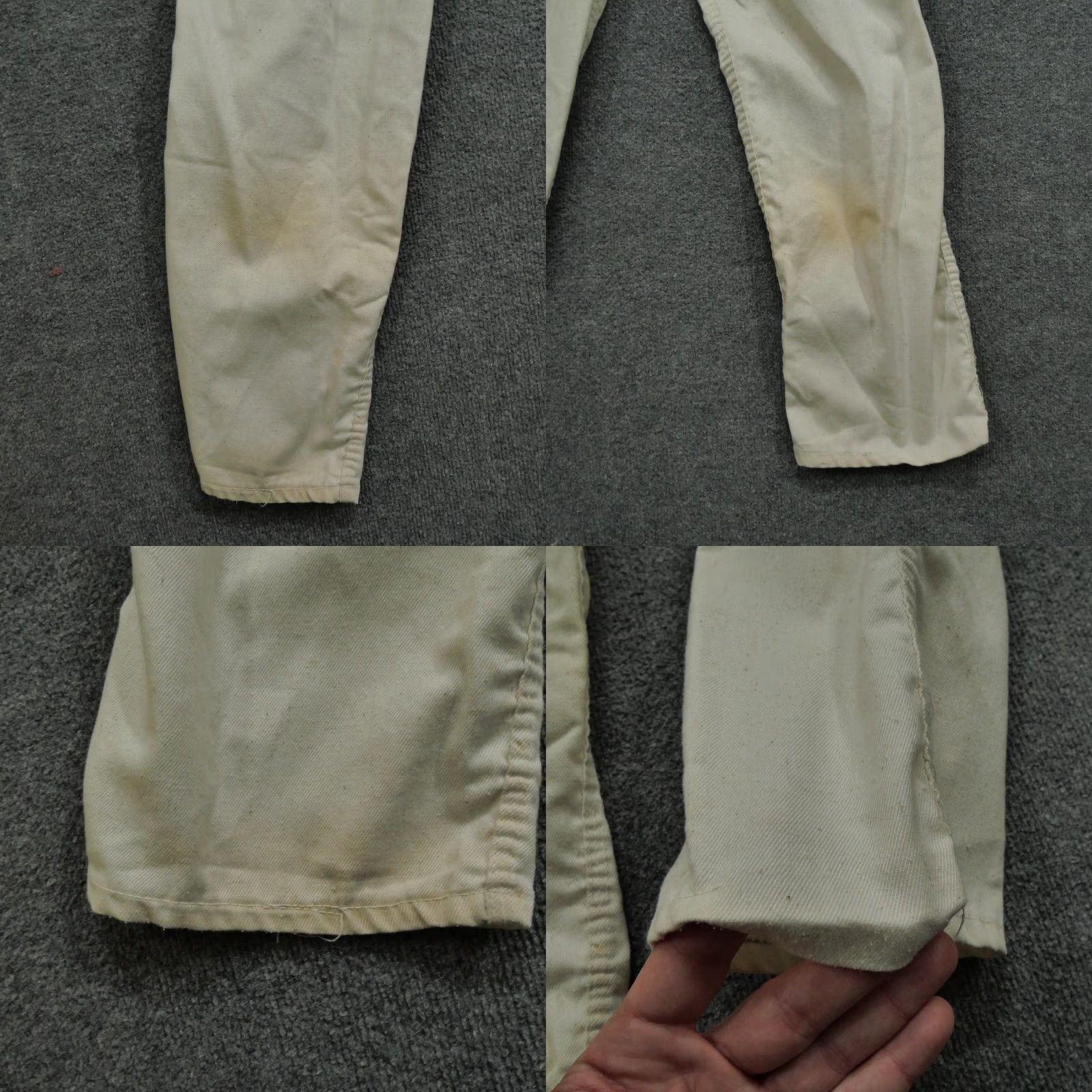 Vintage VINTAGE Big Smith Overalls Mens 27x26 White Cream Sanforized Workwear Adult 50s Size US 27 - 10 Thumbnail
