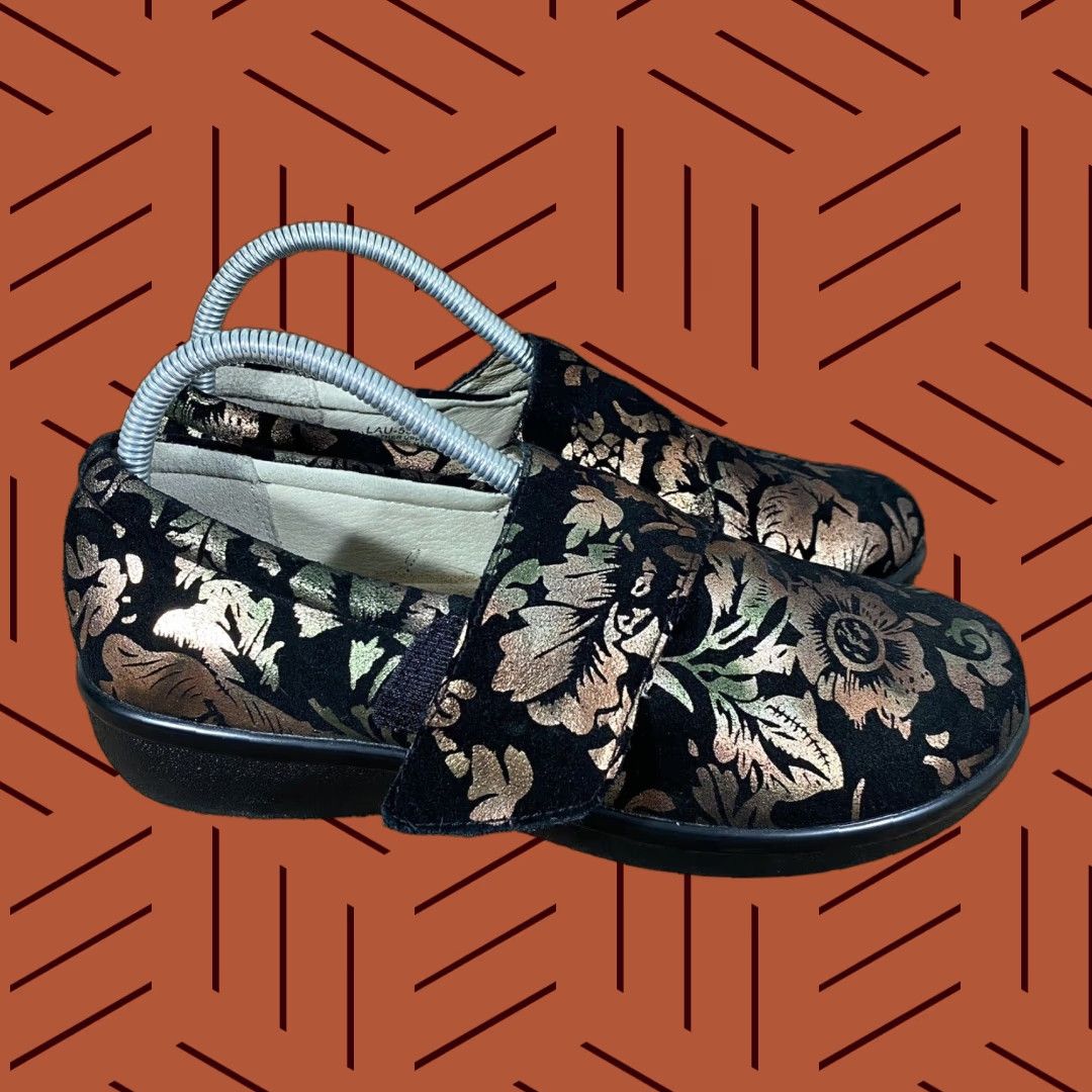 Vintage ALEGRIA Lauryn Clog Womens EU 39 / US 9 Black Floral Slip On Casual LAU-557W Size ONE SIZE - 1 Thumbnail