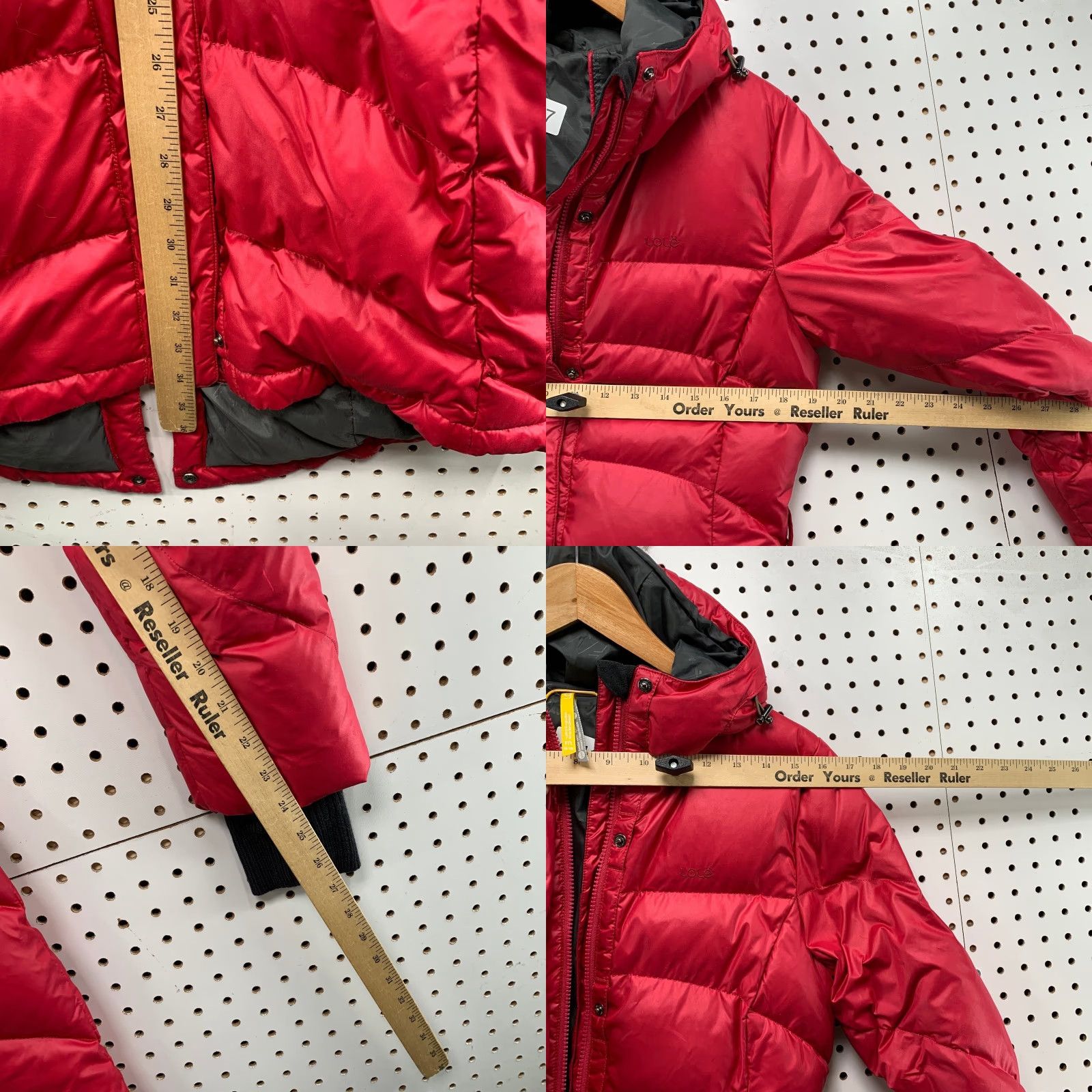 Vintage Lole Down Puffer Coat Womens M Red Quilted Long Hooded Parka Jacket Size M / US 6-8 / IT 42-44 - 10 Thumbnail