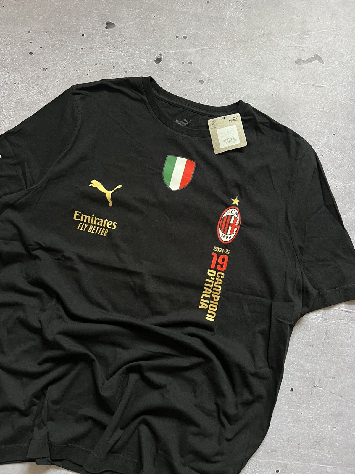 Puma AC Milan Scudetto 2022 T-Shirt Black Size XL New Size US XL / EU 56 / 4 - 2 Thumbnail