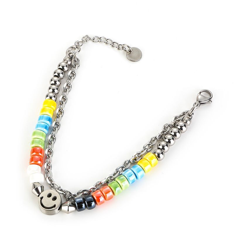 Jewelry Smile Hip-hop Bracelet Y2K Punk Chain Gotch Bracelets Chains Size ONE SIZE - 3 Thumbnail