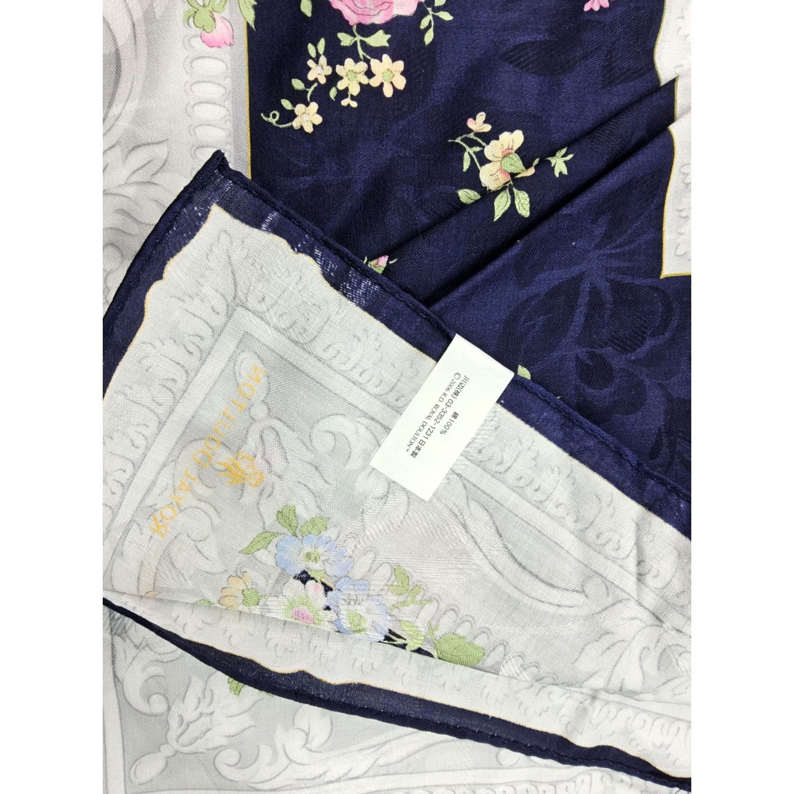 Vintage Royal Doulton Scarf Womens Roses Floral Square Neckerchief Bandana Size ONE SIZE - 4 Thumbnail