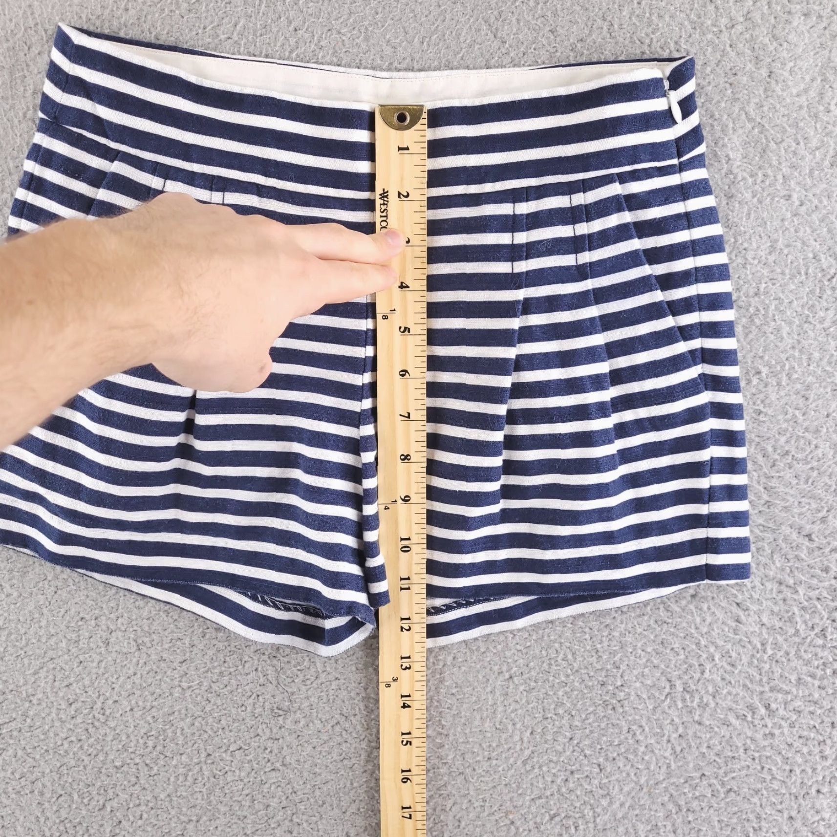 J.Crew J.CREW Shorts Womens 00 Linen Blend Navy White Blue Mini Chino Short - Adult Womens, Linen Blend, White, Blue, Navy, 00, Regular, 100% authenticity Size 24" / US 00 / IT 34 - 7 Thumbnail