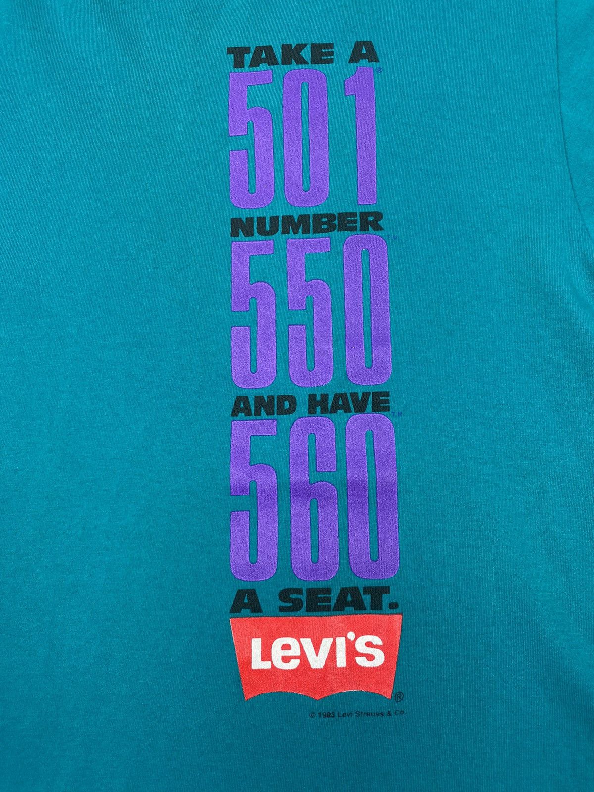 Levi's 1990’s Vintage Levi’s Jeans Graphic Promo Tee Size US XL / EU 56 / 4 - 4 Thumbnail