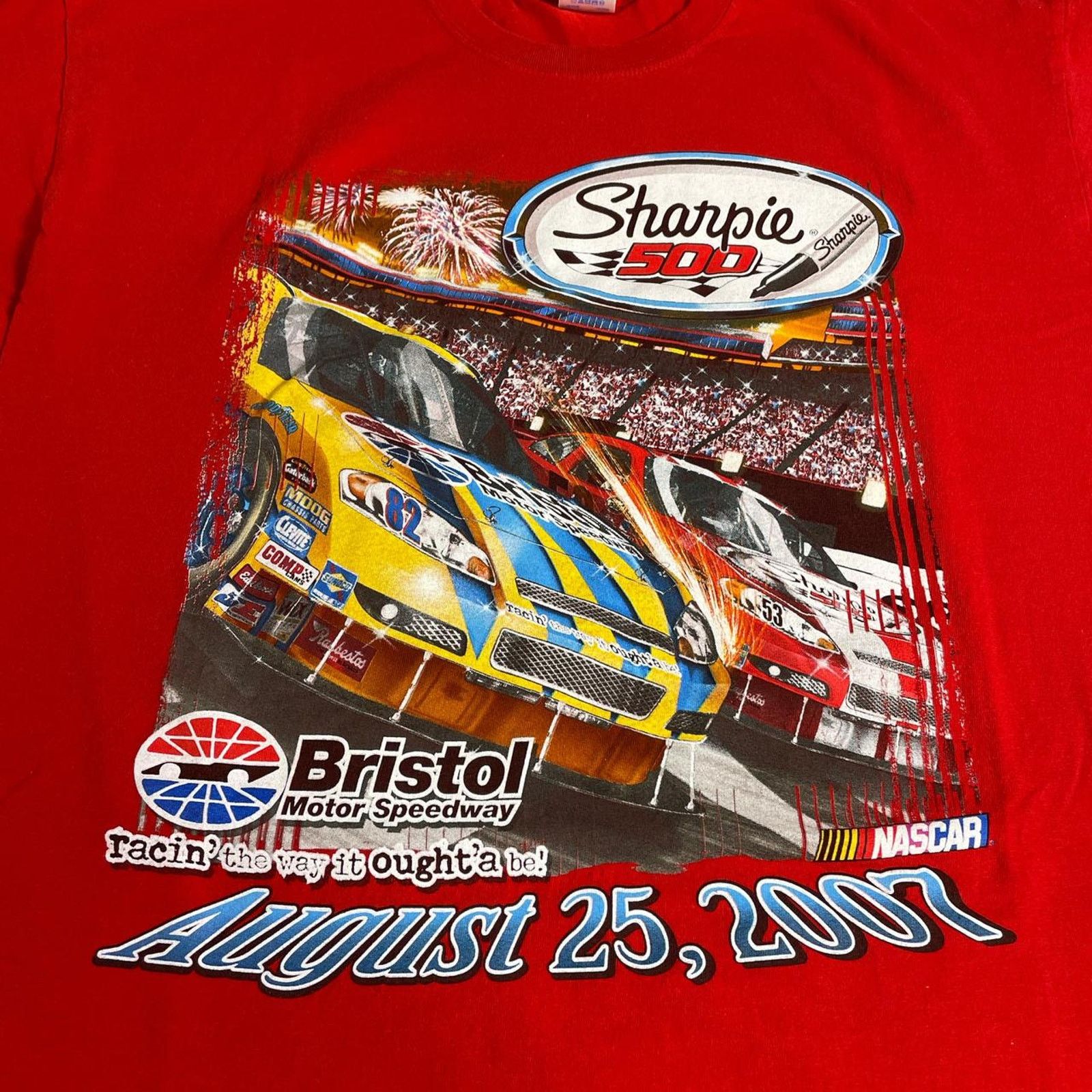 NASCAR Vintage 2007 Bristol NASCAR Sharpie 500 Racing Motor Tee Size US XL / EU 56 / 4 - 3 Thumbnail