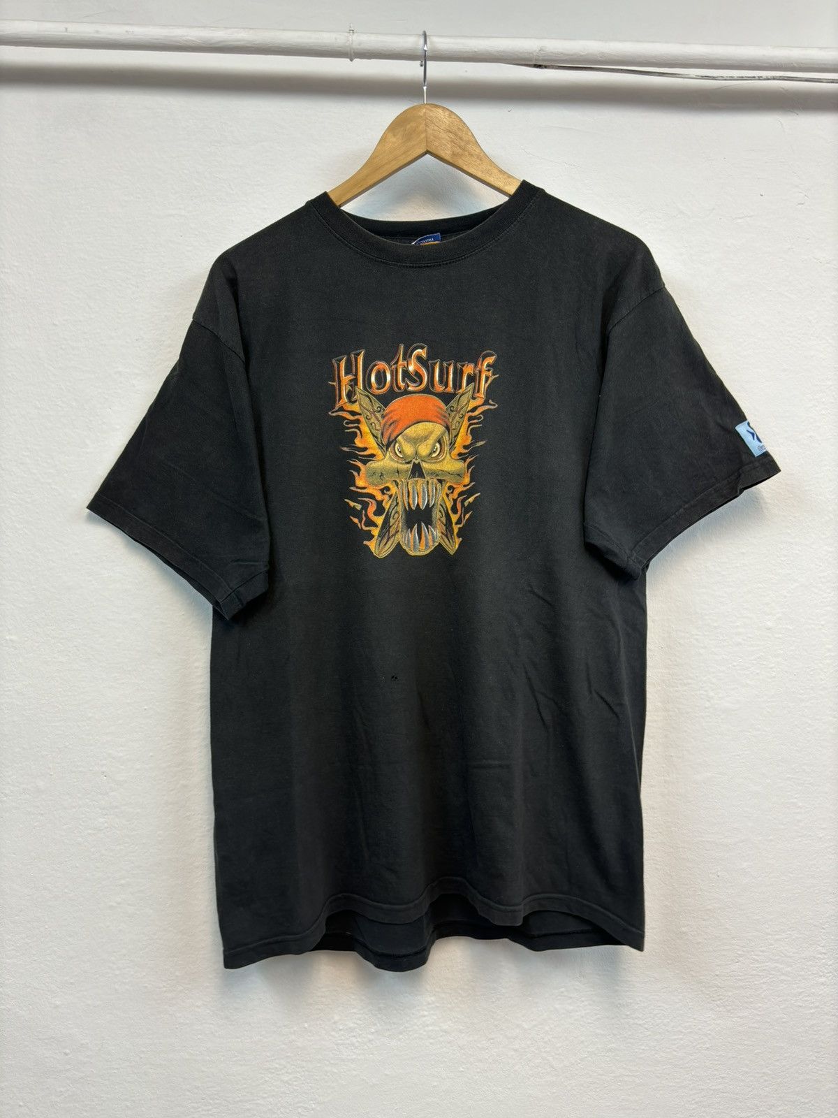 Japanese Brand × Vintage Vintage Hot Surf Lanzarote 90s goblin Flame affliction tee Size US L / EU 52-54 / 3 - 2 Thumbnail