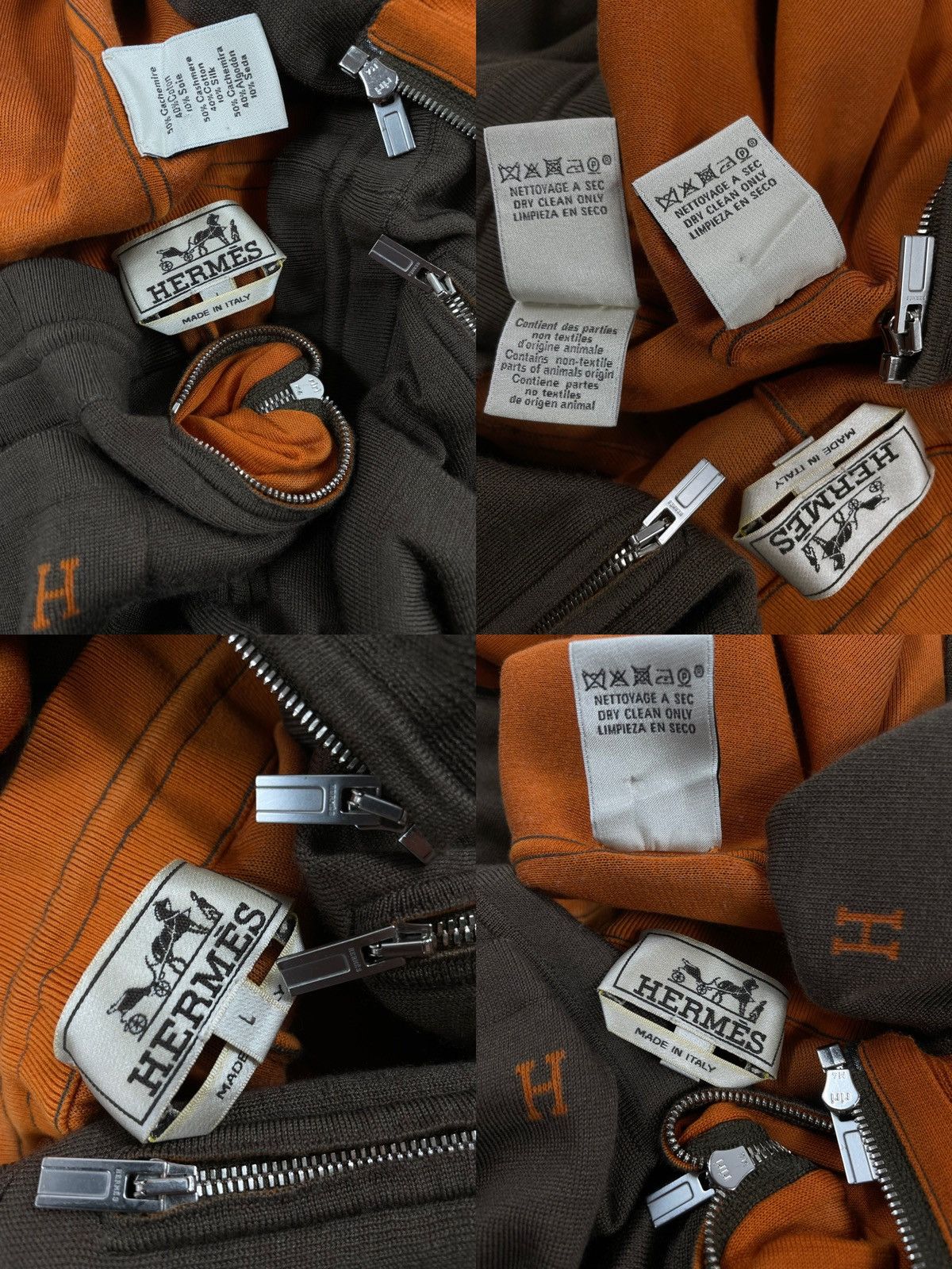 Hermes RARE H Logo Cashmere-Silk Tracksuit Zip Pocket Pants Jogging Size US 31 - 18 Thumbnail