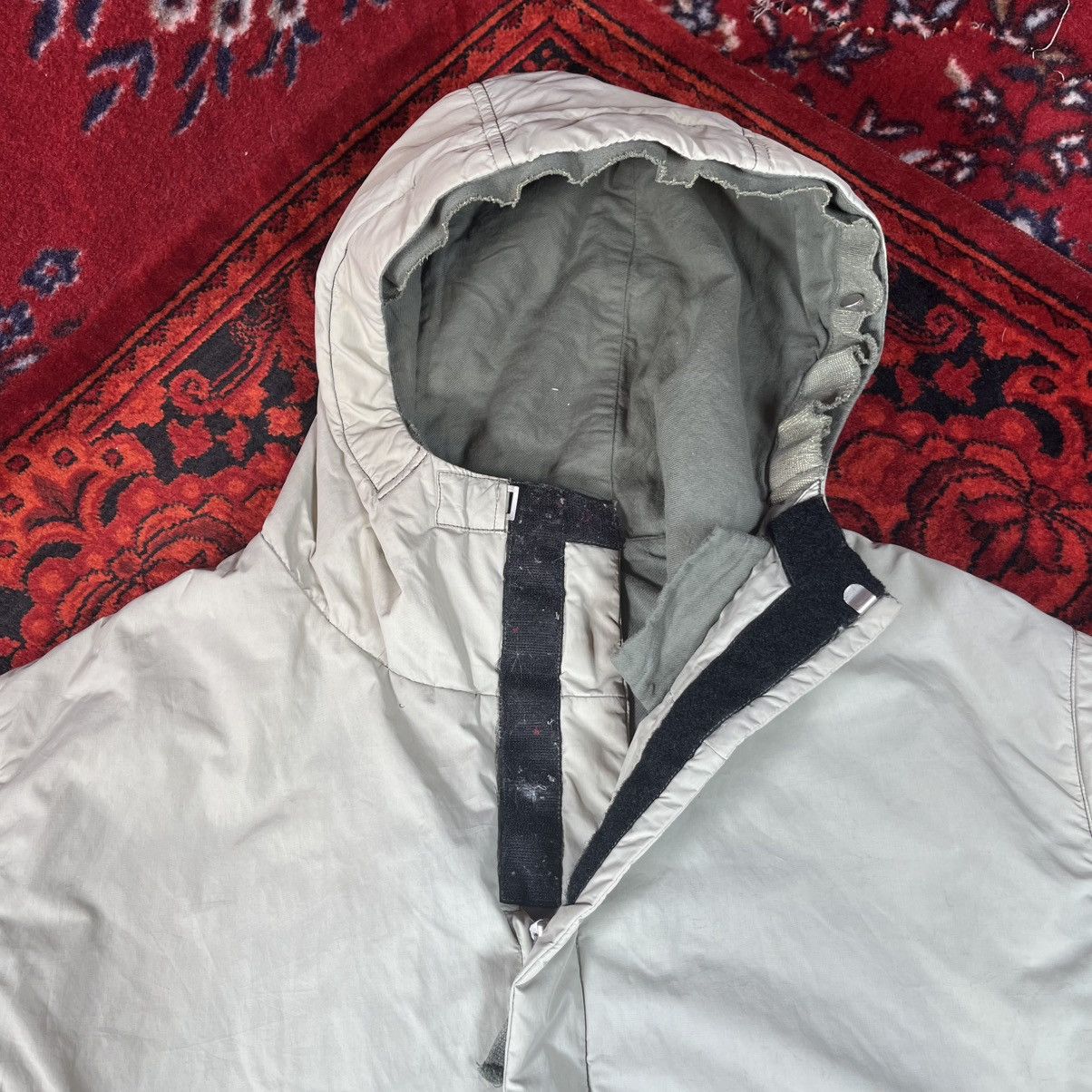 Stone Island Vintage Gorpcore Stone Island Hooded Jacket Nylon Light Grey Size US XL / EU 56 / 4 - 6 Thumbnail