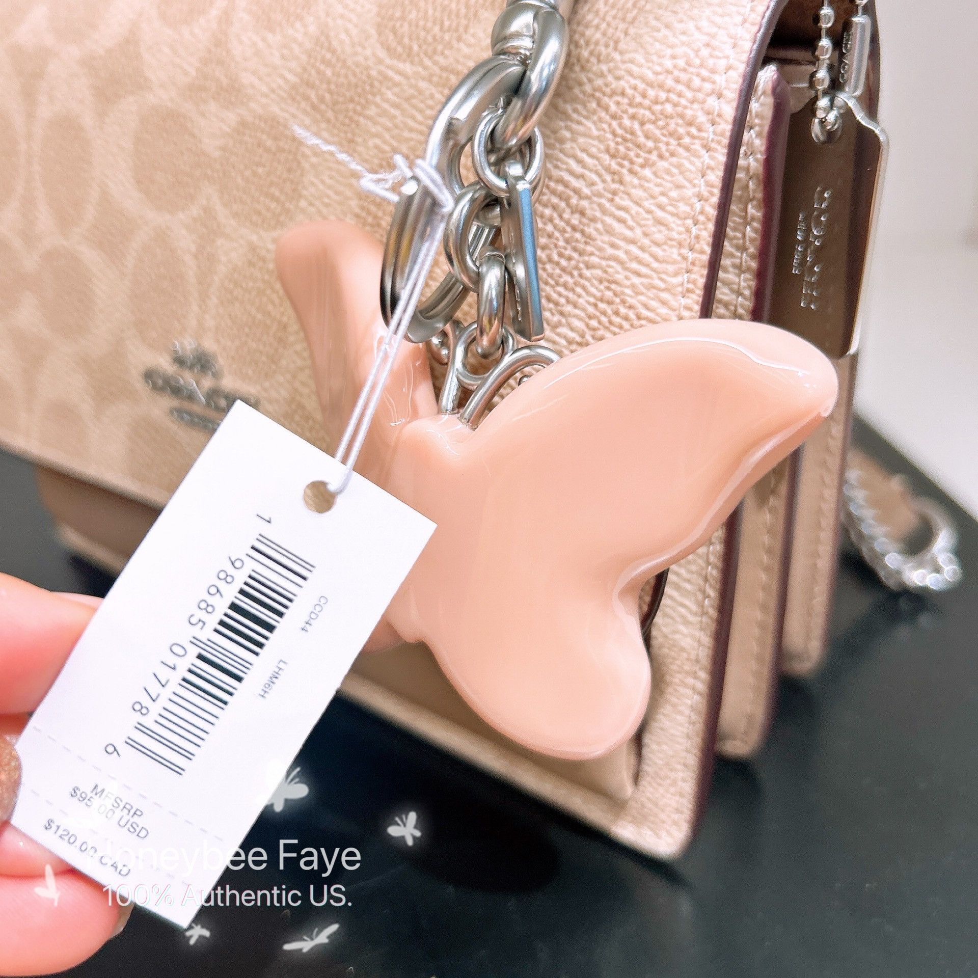 Coach NWT Coach Butterfly Bag Charm CCD44 Size ONE SIZE - 3 Thumbnail
