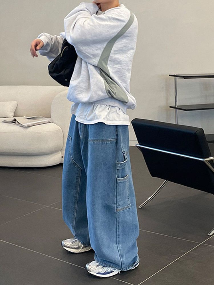 Japanese Brand × Jean Retro loose high street wide leg jeans Size US 32 / EU 48 - 3 Thumbnail