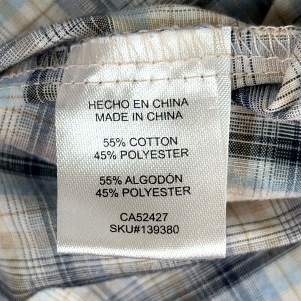 Vintage VINTAGE Senor De Los Cielos Western Shirt White Blue Plaid Adult LARGE Men Cotton Blend Button-Up with Pockets Cowboy Neckline Collared Snap Size US L / EU 52-54 / 3 - 6 Thumbnail