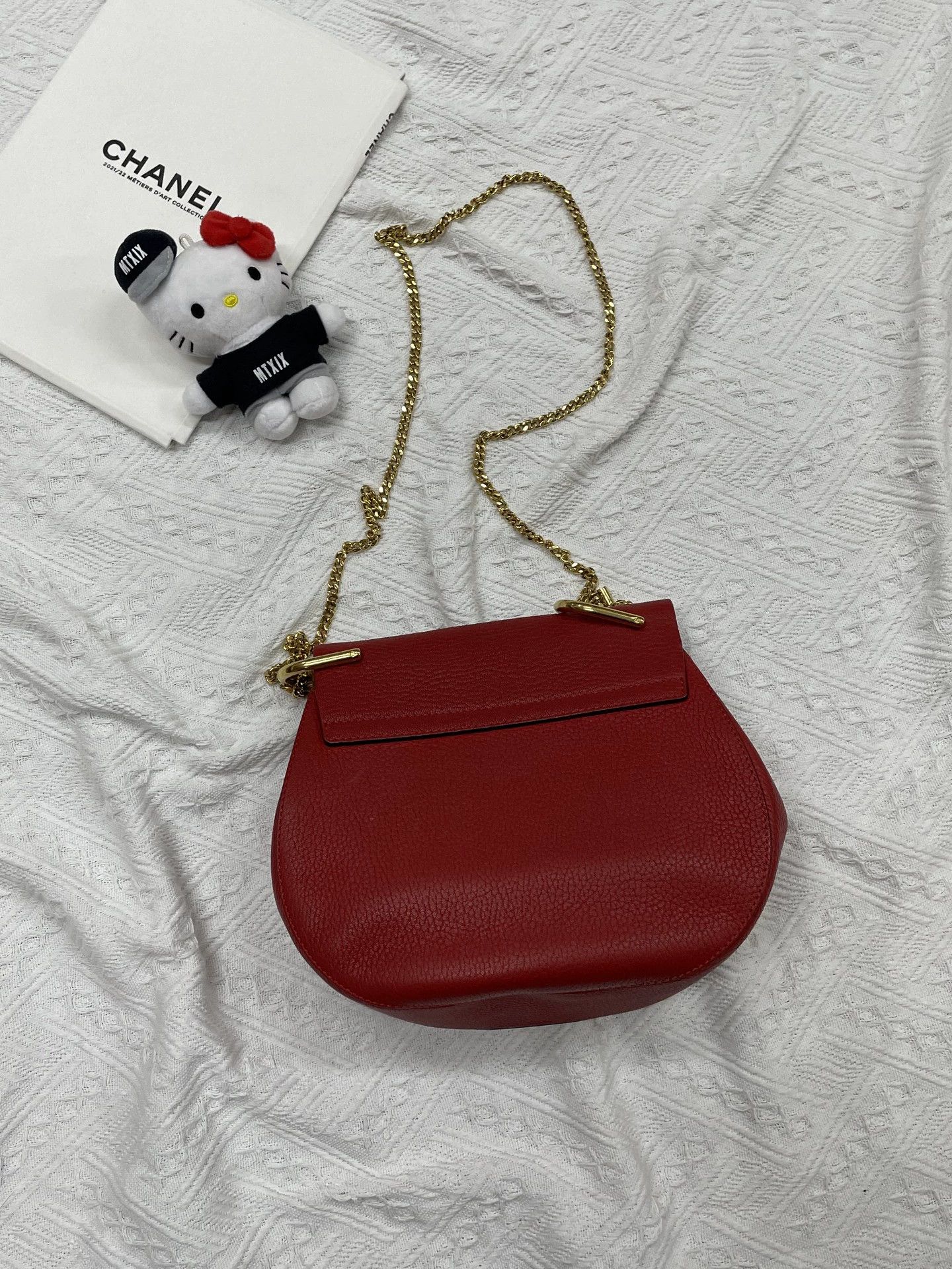 Chloe Chloe Red Gold Clasp Chain Bag No Accessories Size ONE SIZE - 3 Thumbnail