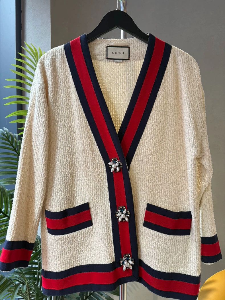 Gucci Gucci Size 36 Apricot striped cardigan jacket size 36 250 Size US XS / EU 42 / 0 - 1 Thumbnail