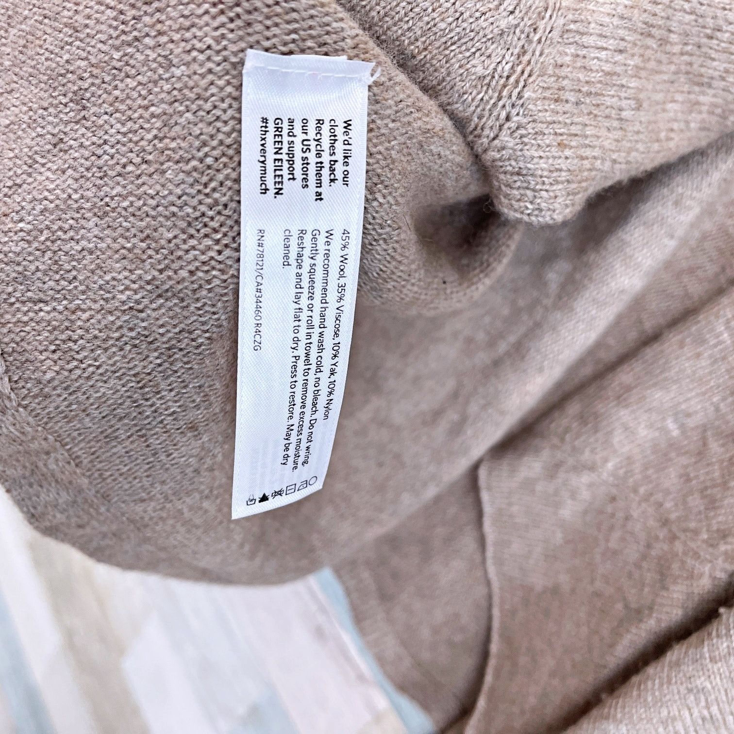 Eileen Fisher Eileen Fisher Wool Yak Blend Shawl Cardigan Sweater Taupe M Size M / US 6-8 / IT 42-44 - 7 Thumbnail